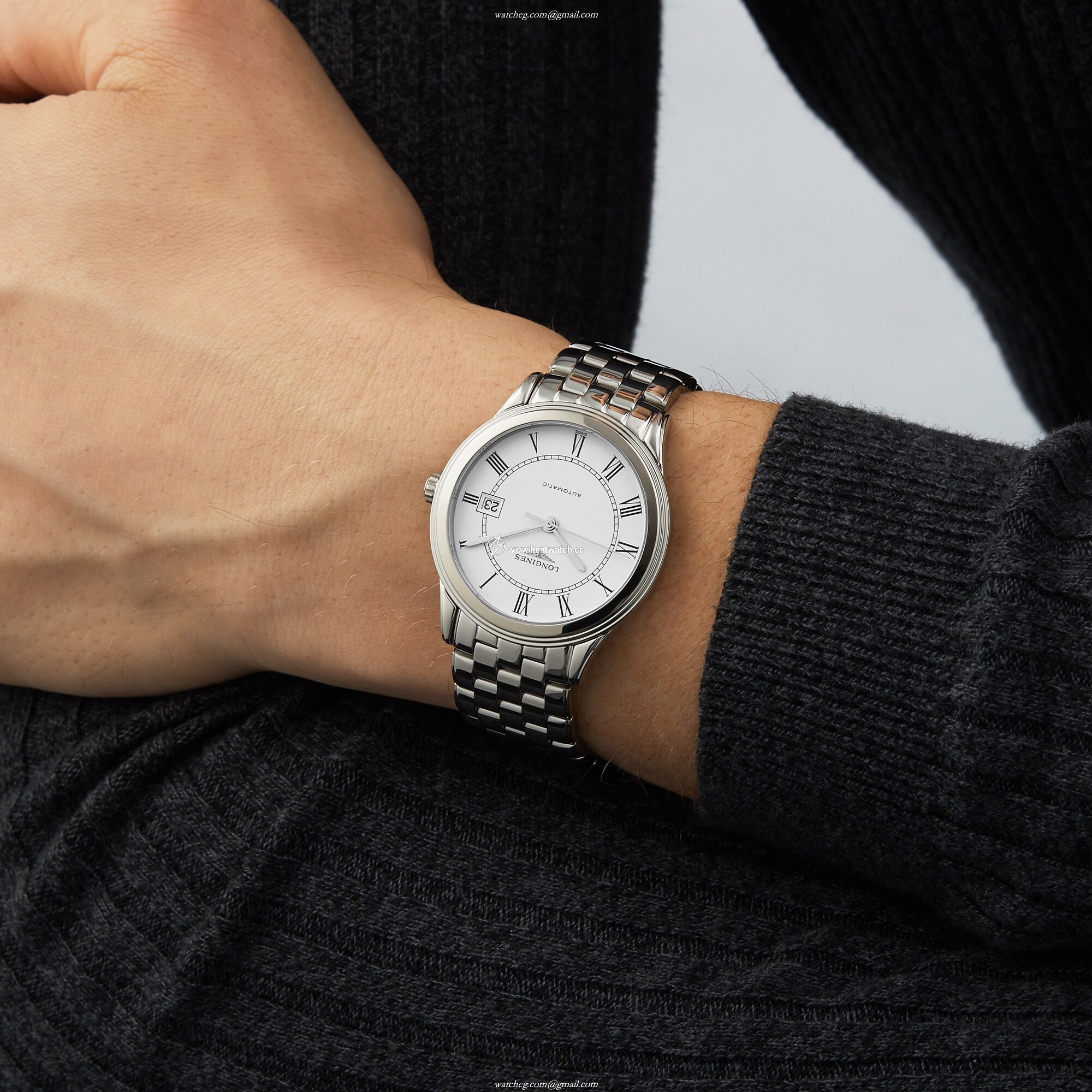 Longines Flagship L49744216 | 40mm Automatic Watch | Stainless Steel & Beige Dial - Image 2
