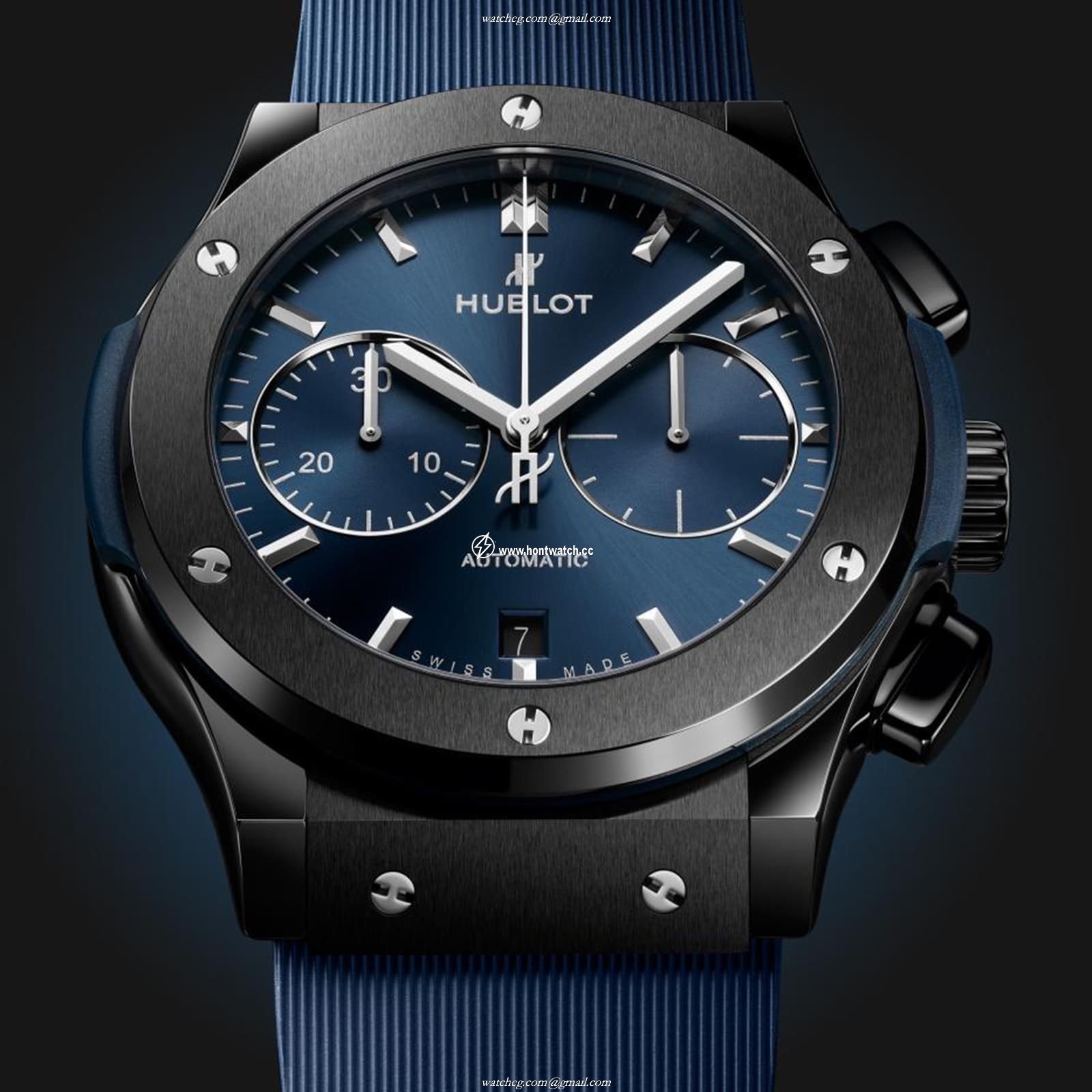Hublot Classic Fusion 45mm Ceramic Blue Dial Automatic Watch | Replica - Image 2
