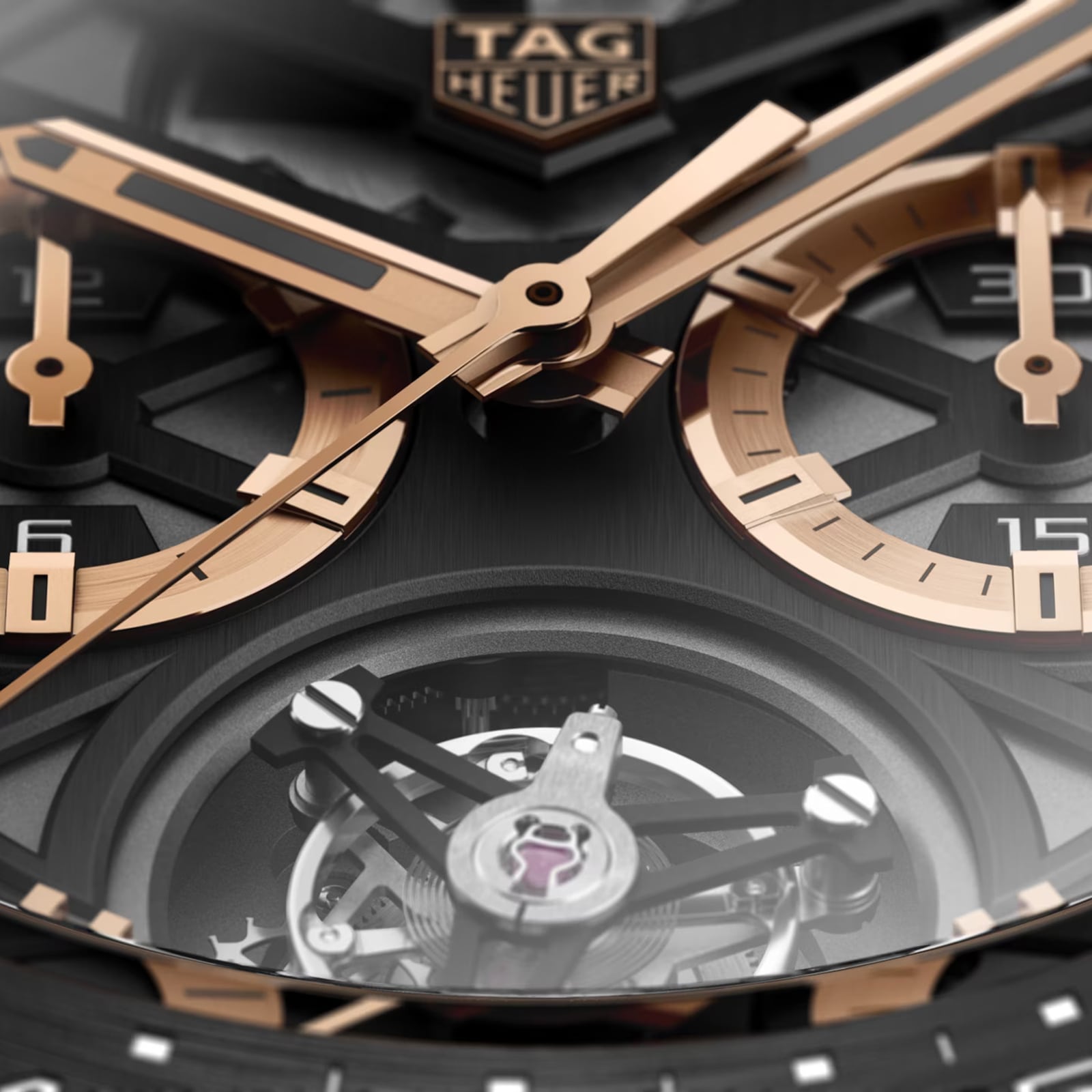 TAG Heuer Carrera CAR5A5U Chronograph Tourbillon - 45mm Titanium & Gold PVD - Image 3