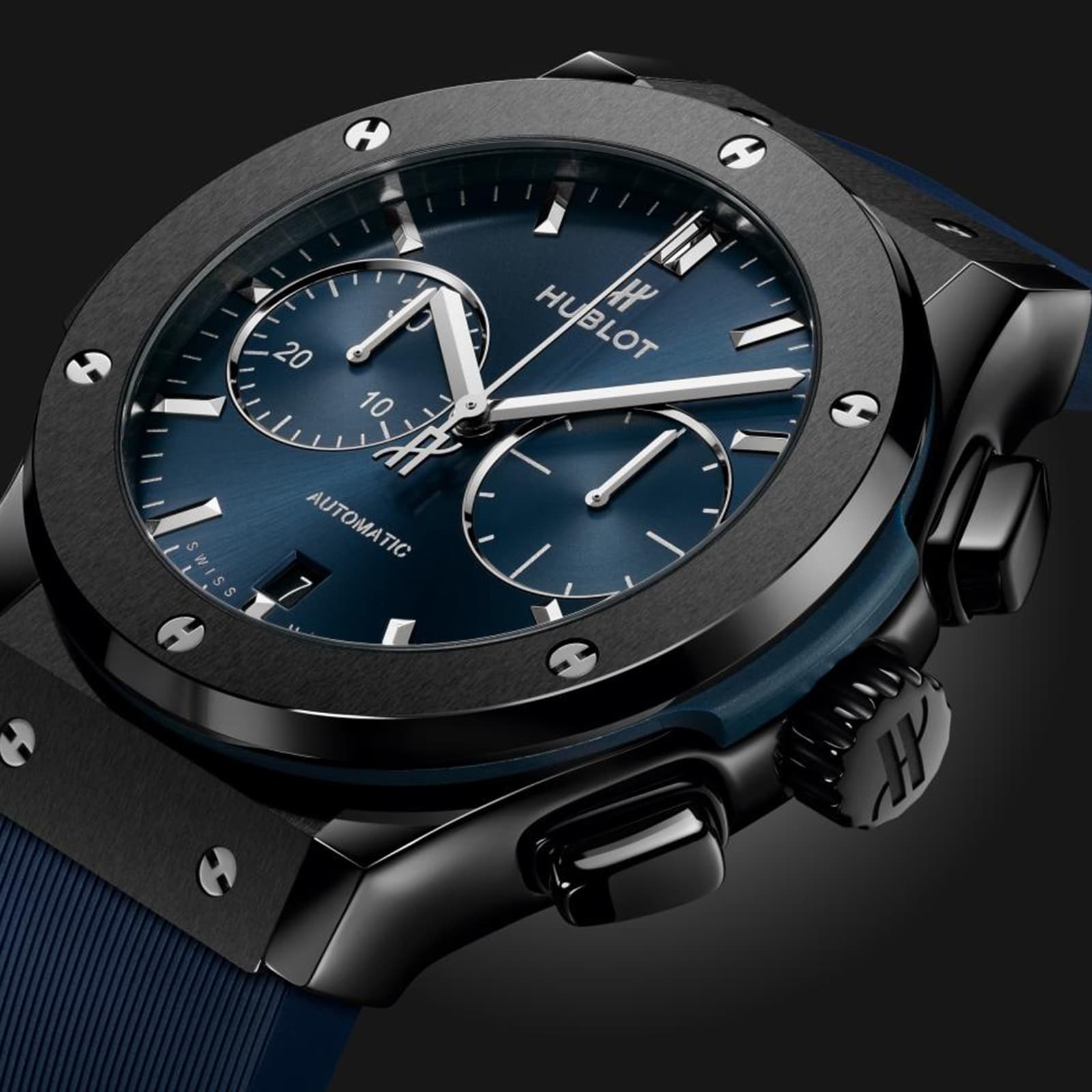 Hublot Classic Fusion 45mm Ceramic Blue Dial Automatic Watch | Replica - Image 3