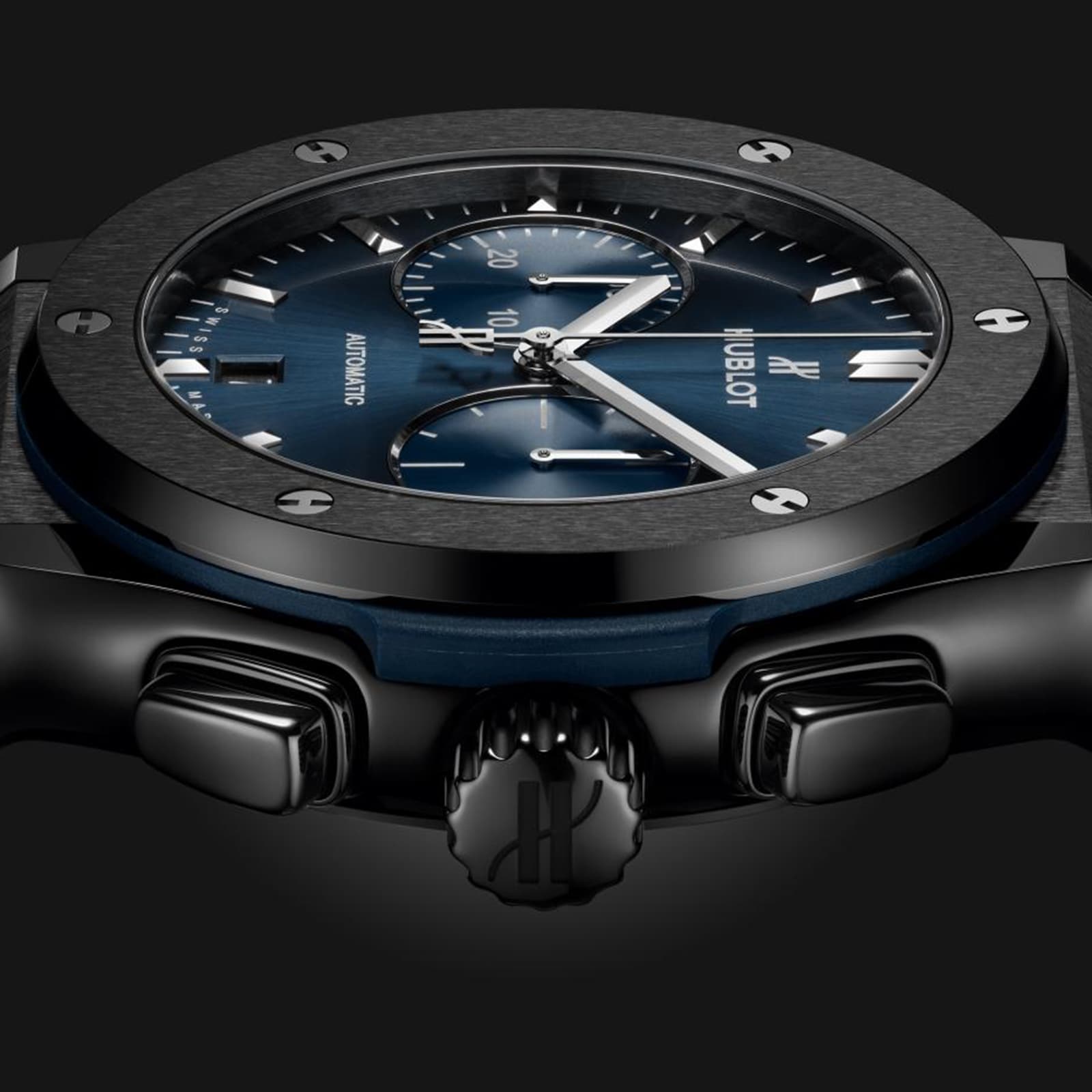Hublot Classic Fusion 45mm Ceramic Blue Dial Automatic Watch | Replica - Image 4