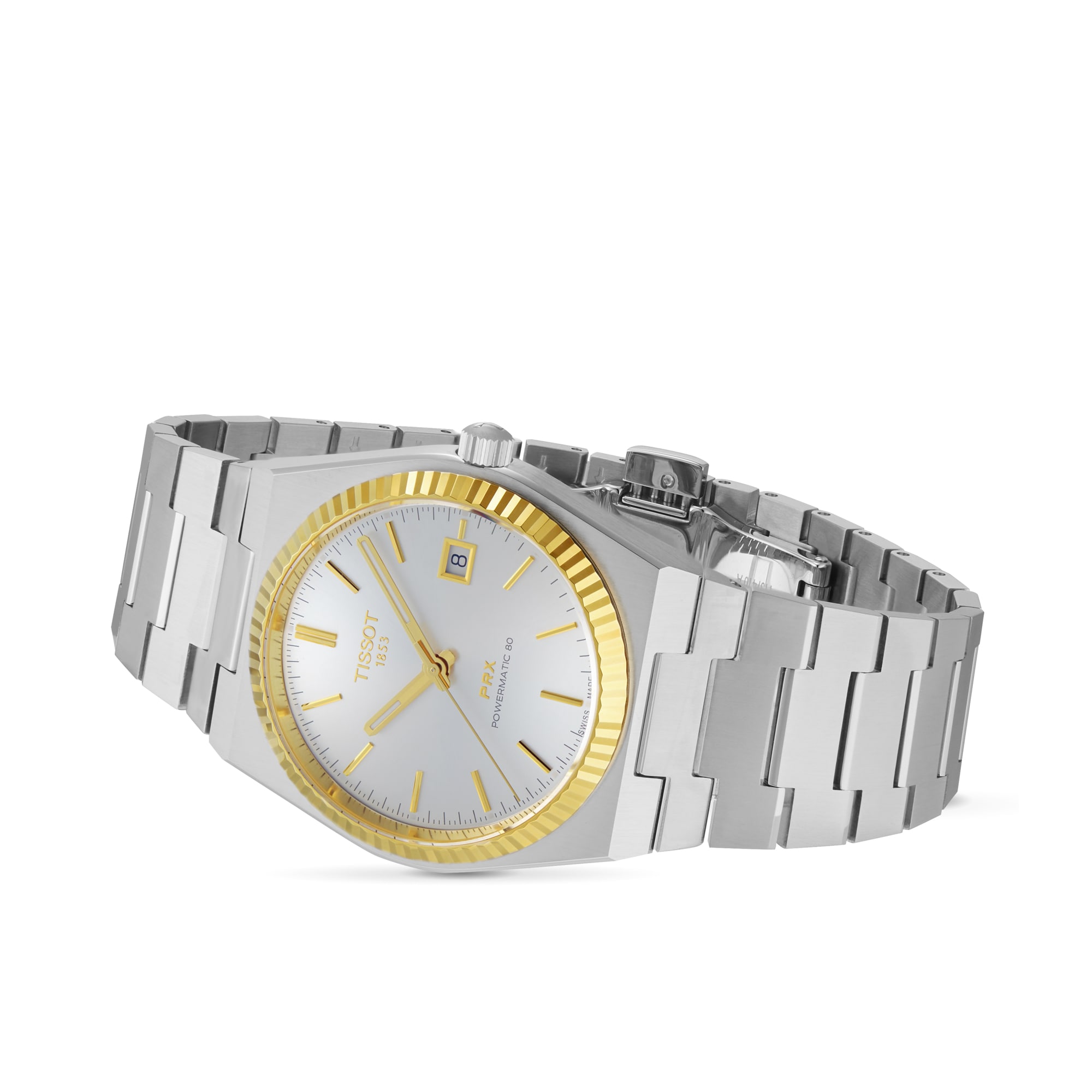 Tissot PRX Automatic Watch - 35mm Silver Dial - Stainless Steel & Gold - Image 4