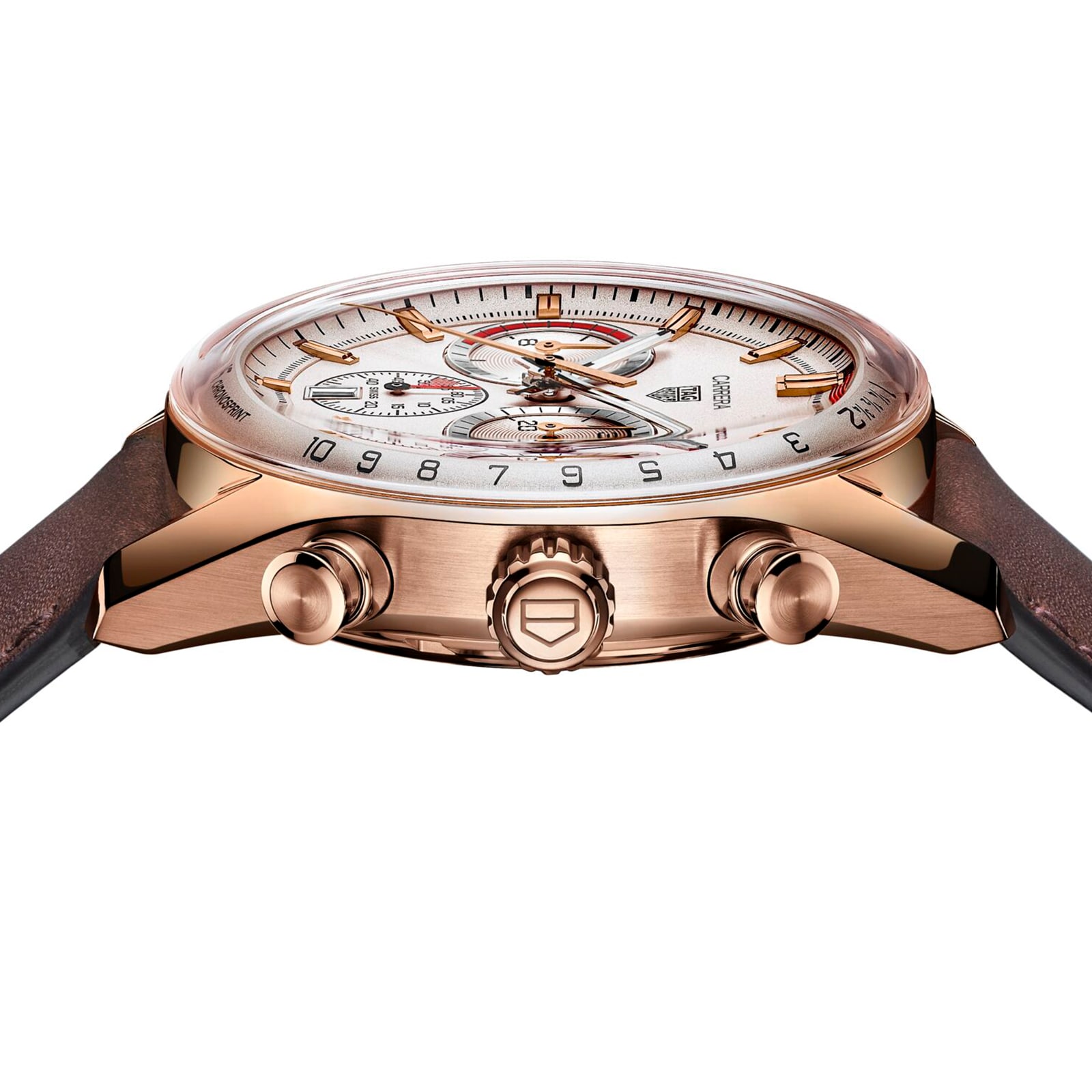 TAG Heuer Carrera 42mm Rose Gold Automatic Watch - Beige Dial - Image 3