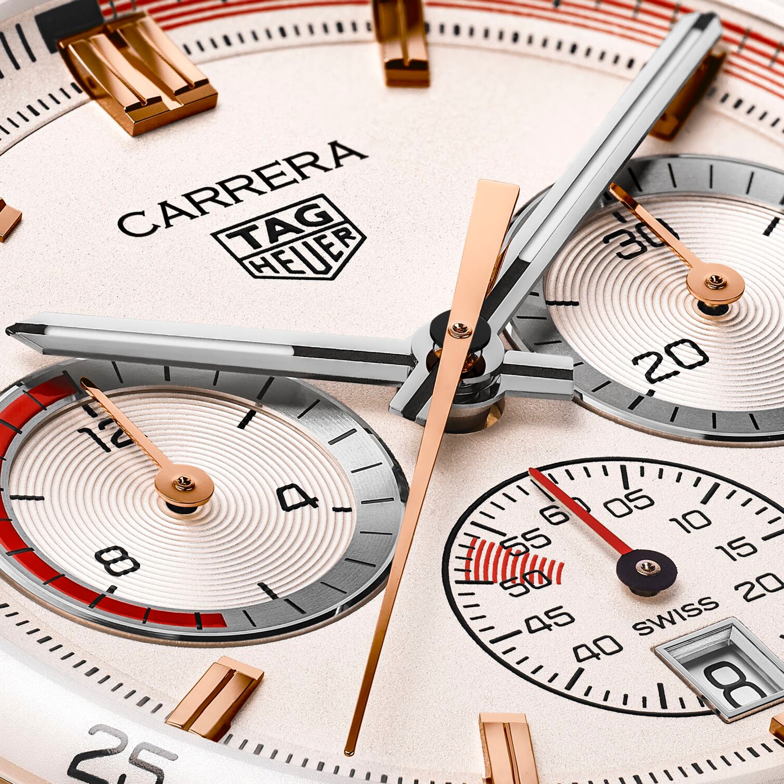 TAG Heuer Carrera 42mm Rose Gold Automatic Watch - Beige Dial - Image 4