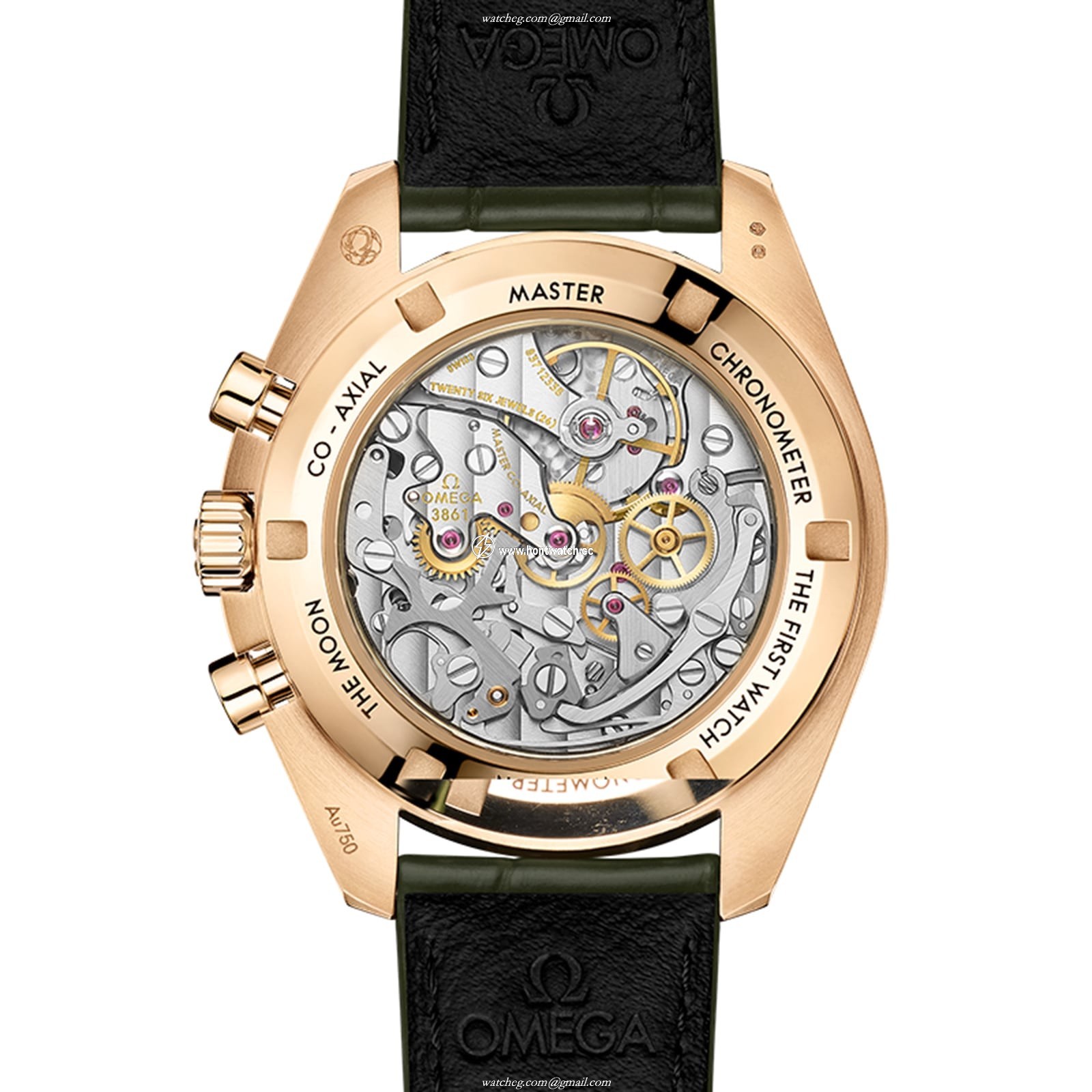 Omega Speedmaster Moonwatch - 18ct Yellow Gold - Green Dial - 42mm - Image 2