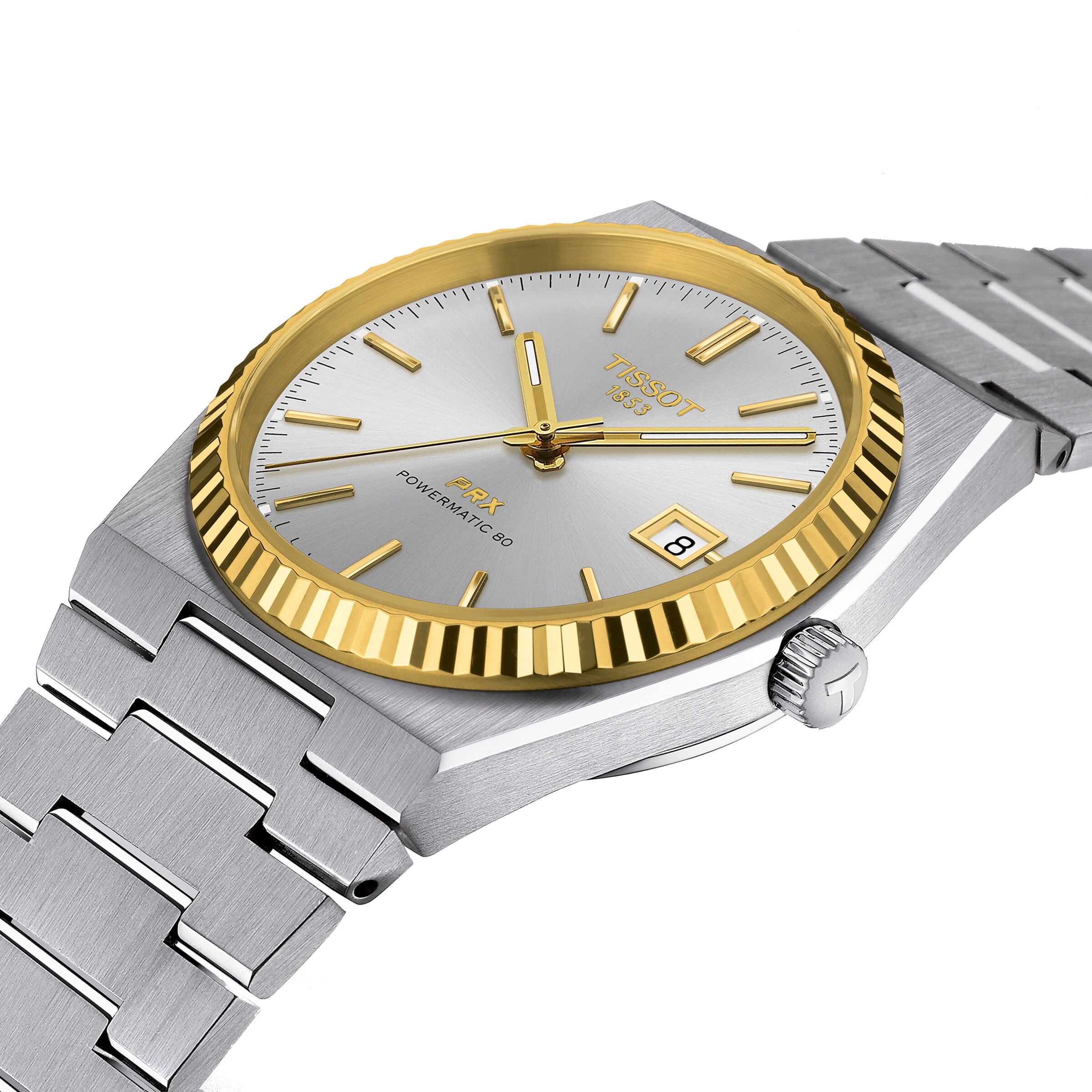 Tissot PRX Automatic Watch - 40mm Silver Dial - Stainless Steel & Gold - Image 3