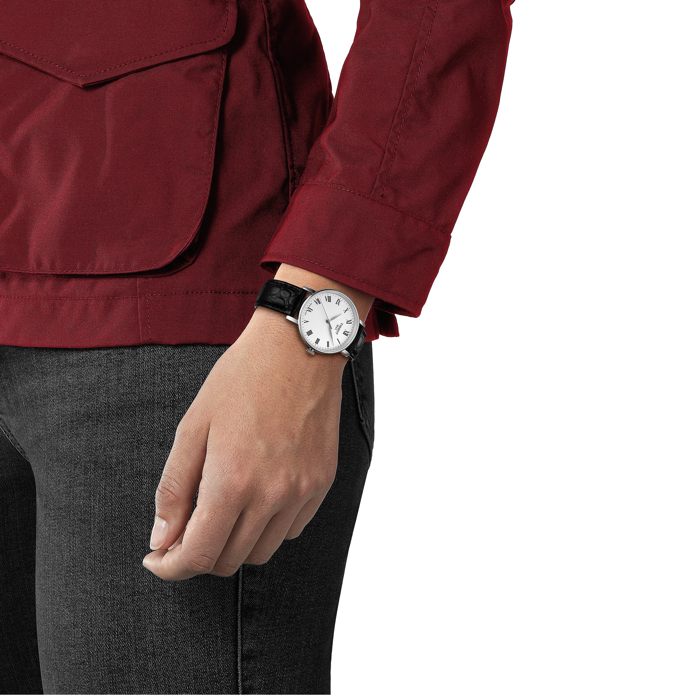 Tissot T-Classic 34mm White Dial | Stainless Steel & Calfskin | Quartz Watch - Image 4