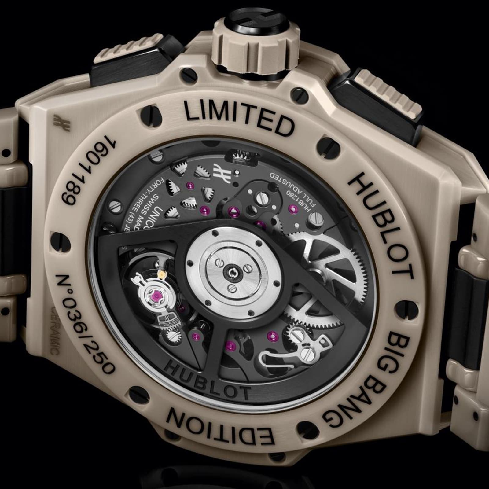 Hublot Big Bang 42mm Ceramic Automatic Skeleton Watch - 100M Water Resistant - Image 4