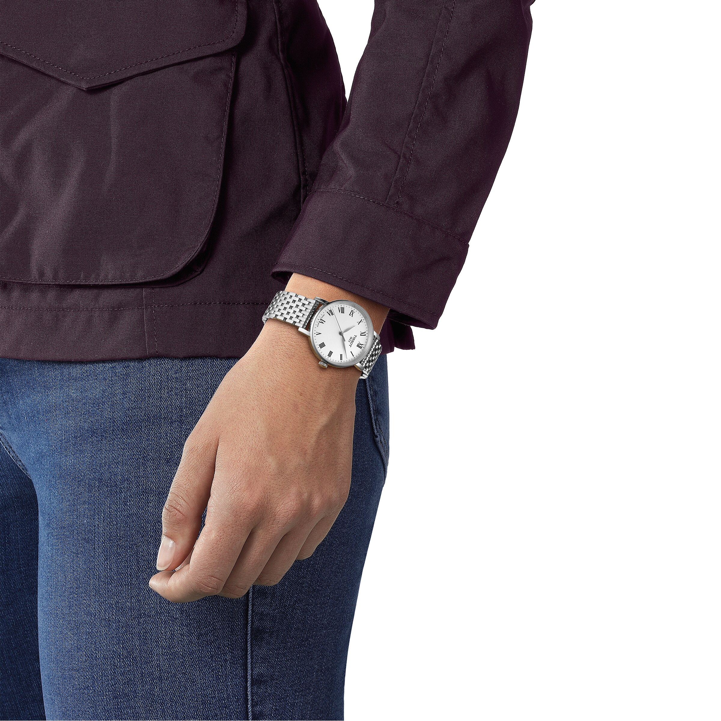 Tissot T-Classic 34mm White Dial Quartz Watch - Stainless Steel - Image 4