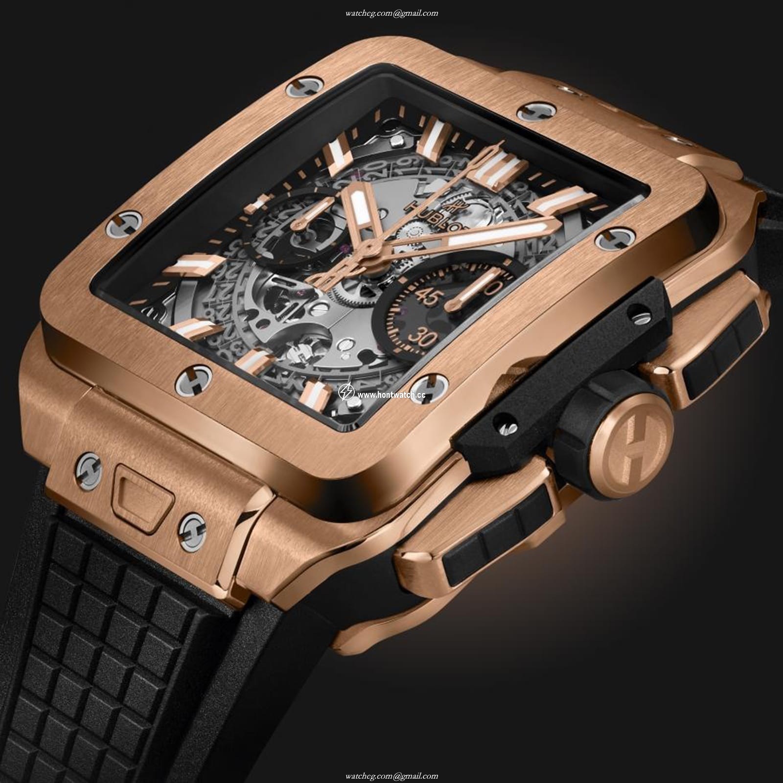 Hublot Square Bang 821.OX.0180.RX - 42mm 18ct Rose Gold Automatic Skeleton - Image 2
