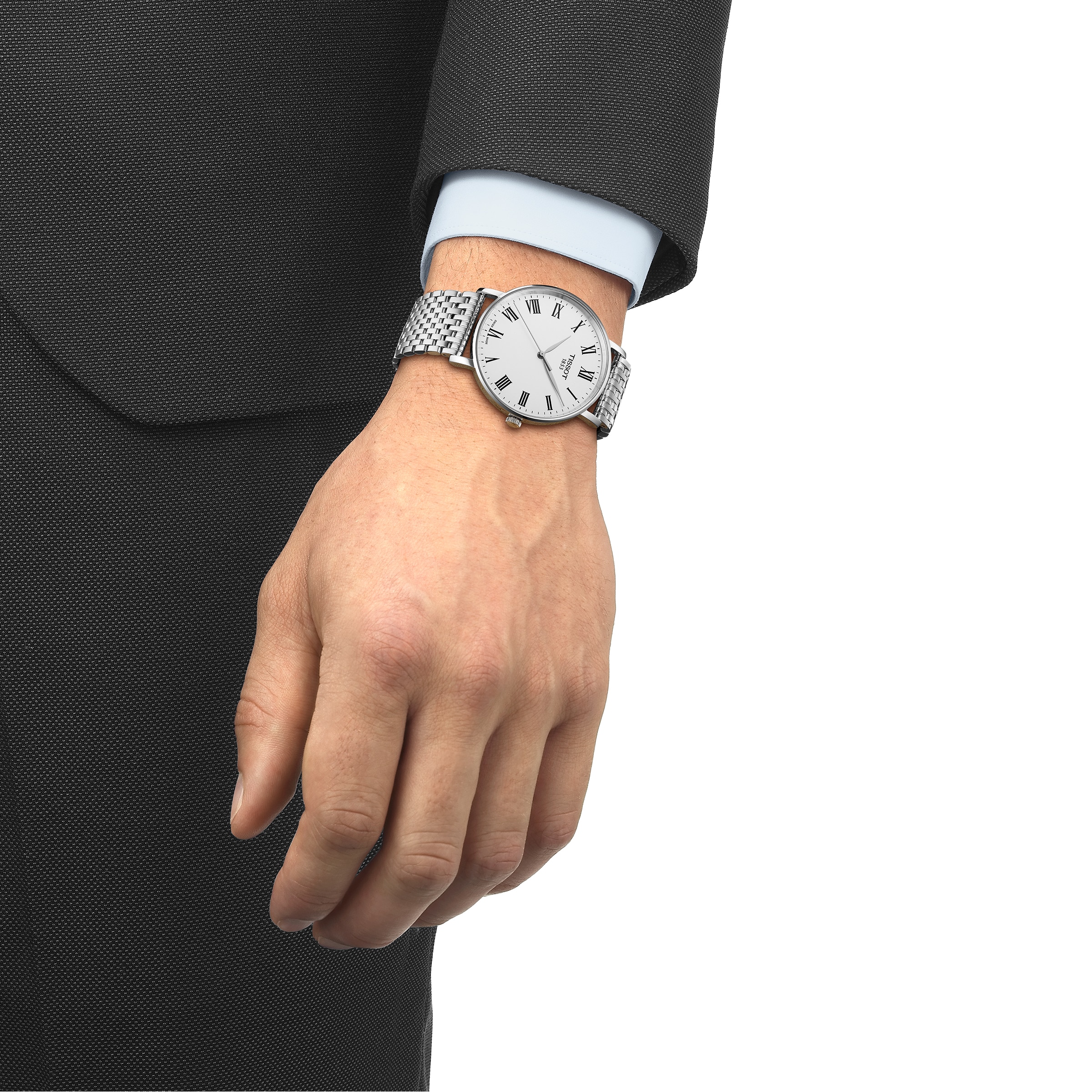 Tissot T-Classic 40mm White Dial Quartz Watch - Stainless Steel - Image 4