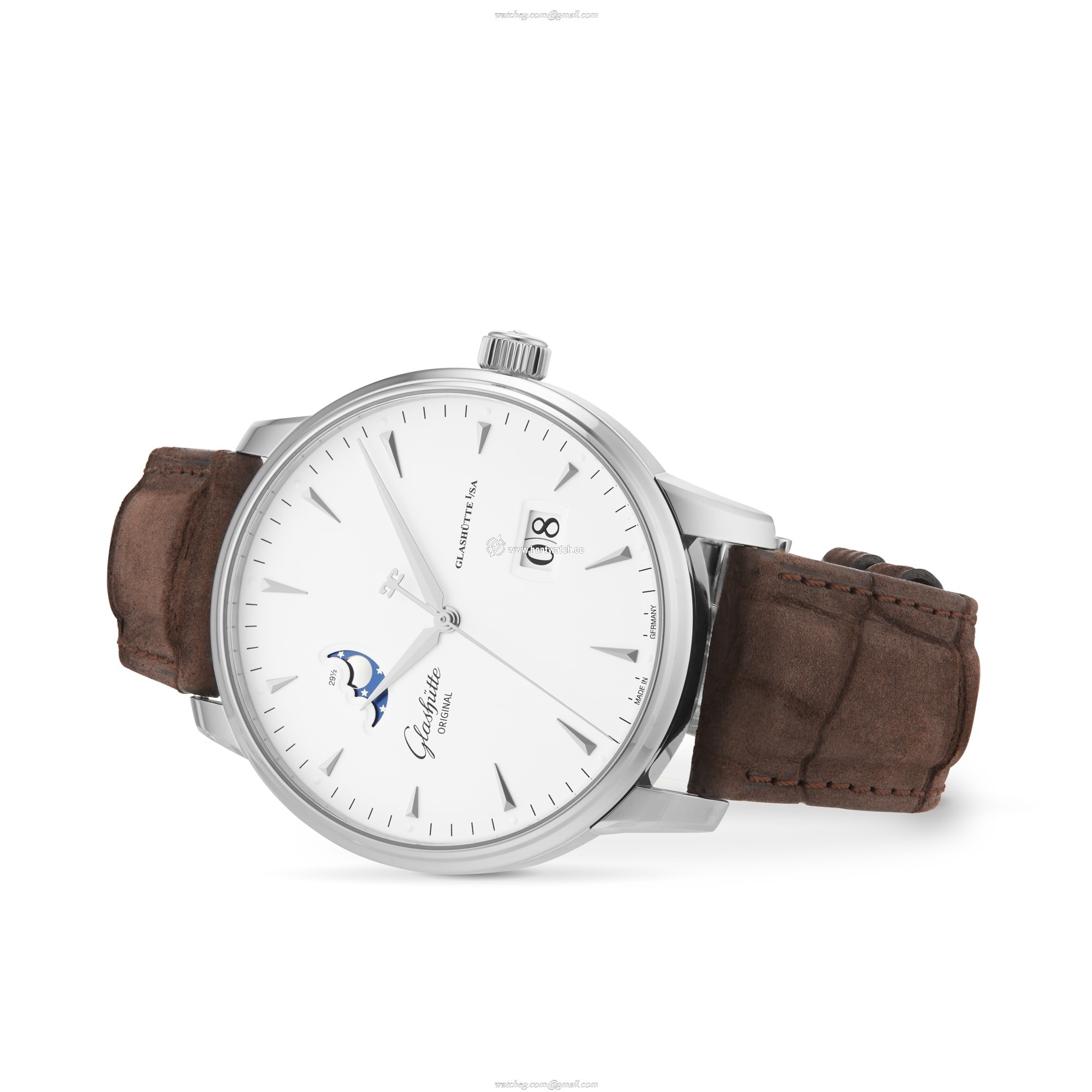 Glashuette Original Senator Automatic Watch - White Dial Stainless Steel - Image 2