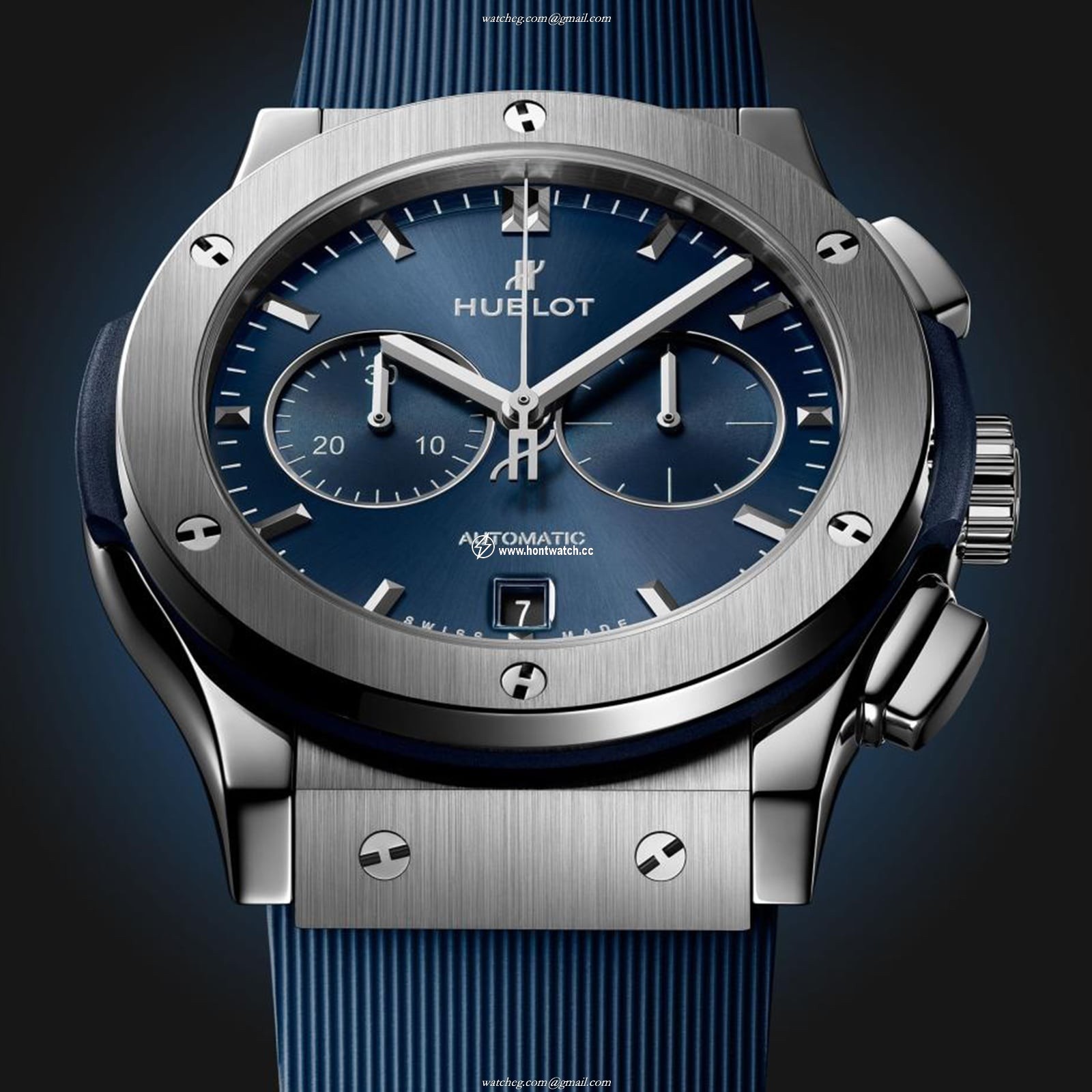 Hublot Classic Fusion 541.NX.7170.RX - 42mm Titanium Automatic Blue Watch - Image 2