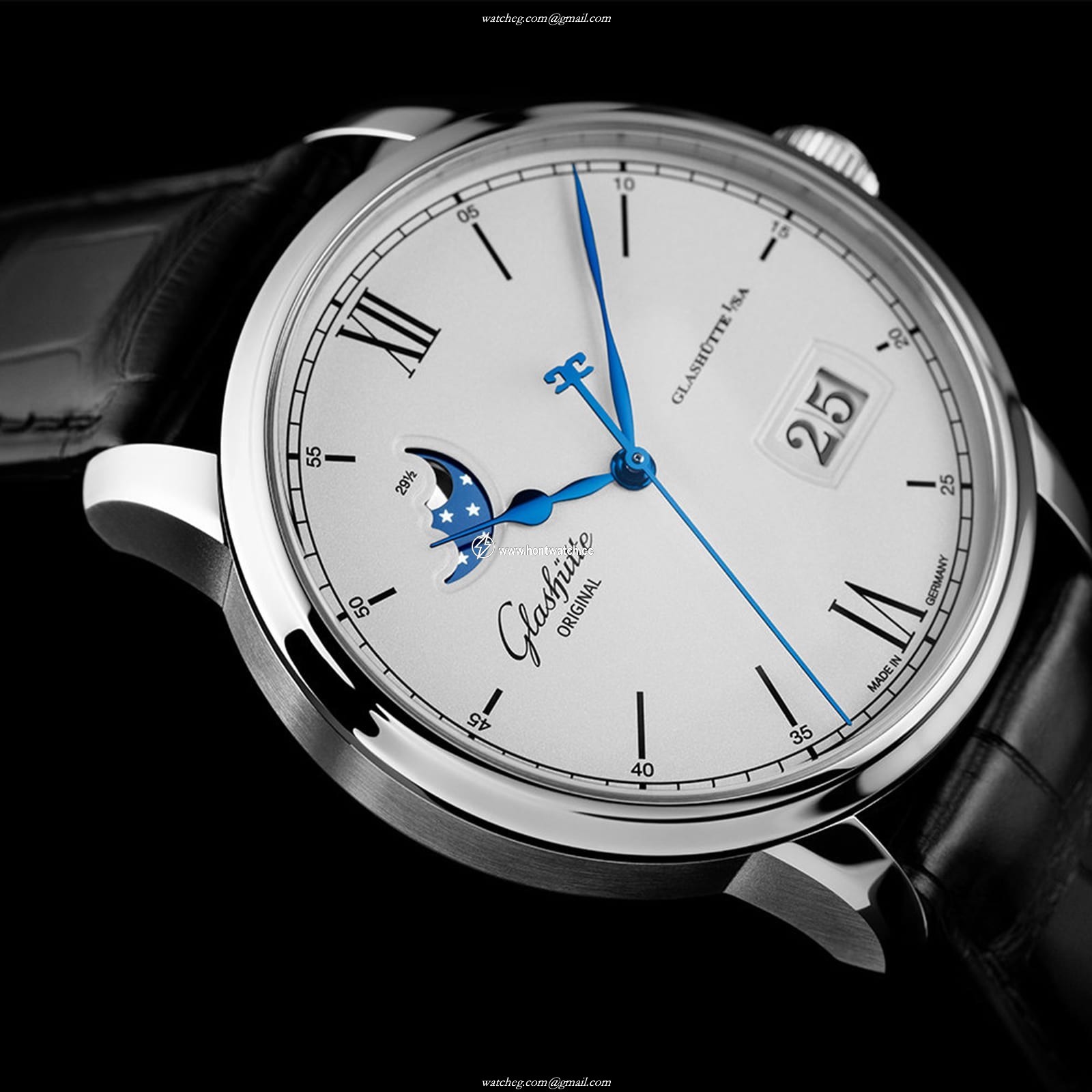 Glashuette Original Senator Automatic Blue Watch - 42mm Stainless Steel - Image 2