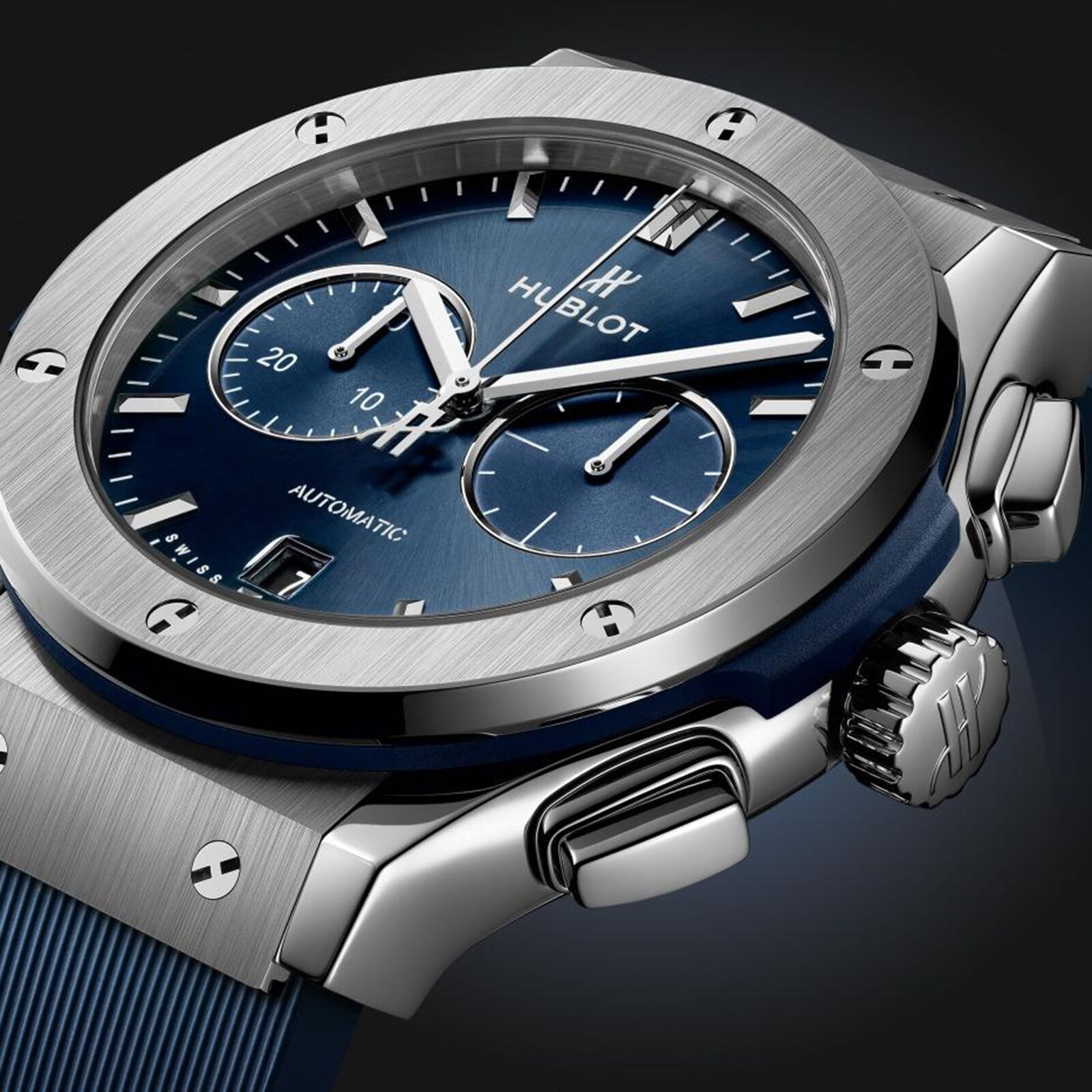 Hublot Classic Fusion 541.NX.7170.RX - 42mm Titanium Automatic Blue Watch - Image 3