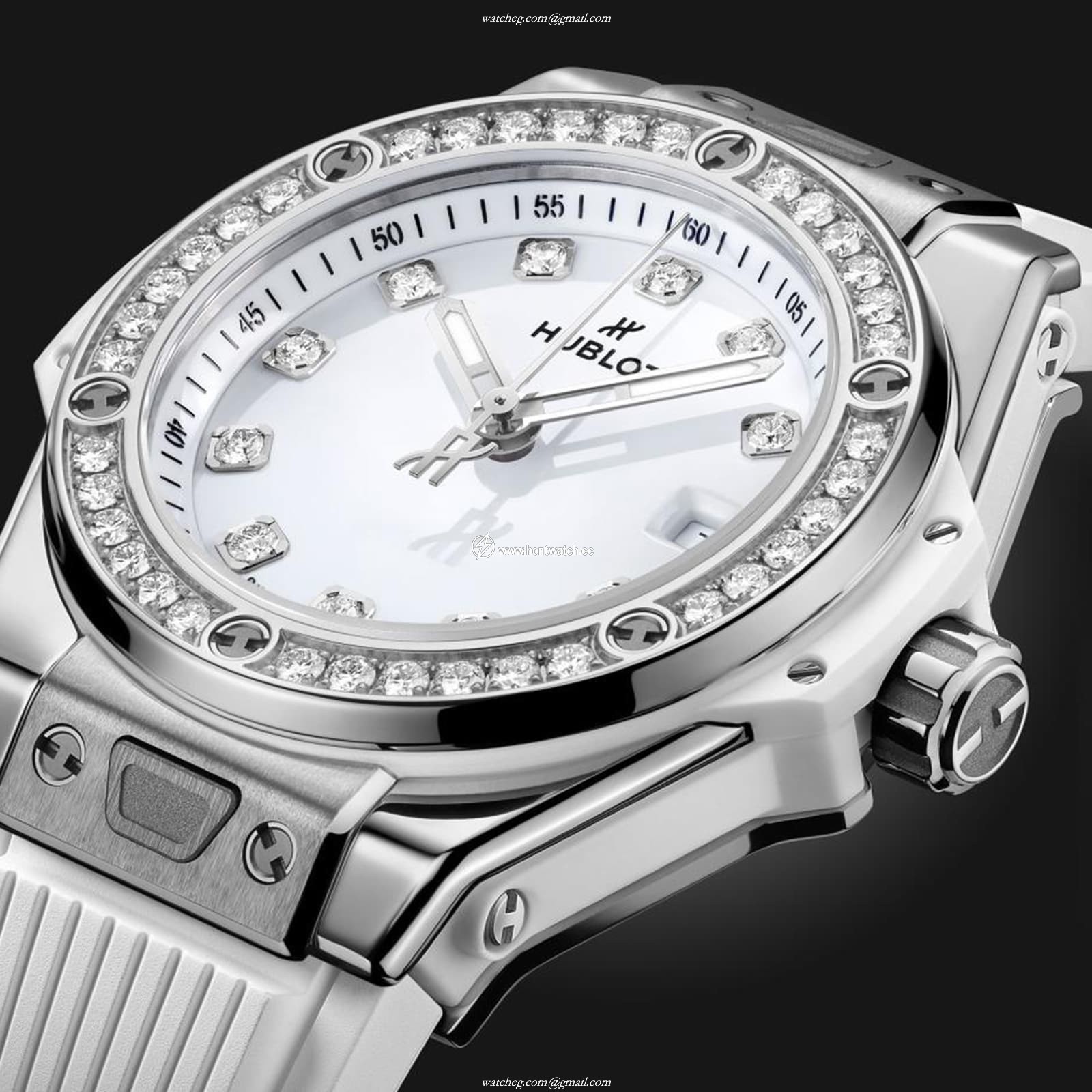 Hublot Big Bang 33mm Stainless Steel Automatic White Dial Diamond Watch - Image 2