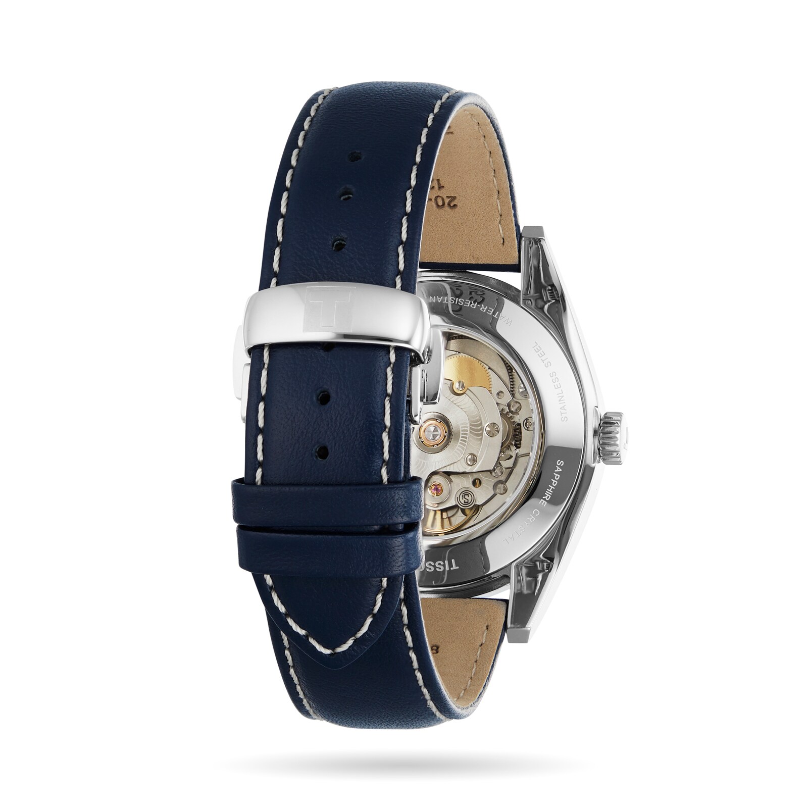 Tissot T-Gold Automatic Watch - Blue Dial | 40mm Stainless Steel & 18K Gold - Image 3