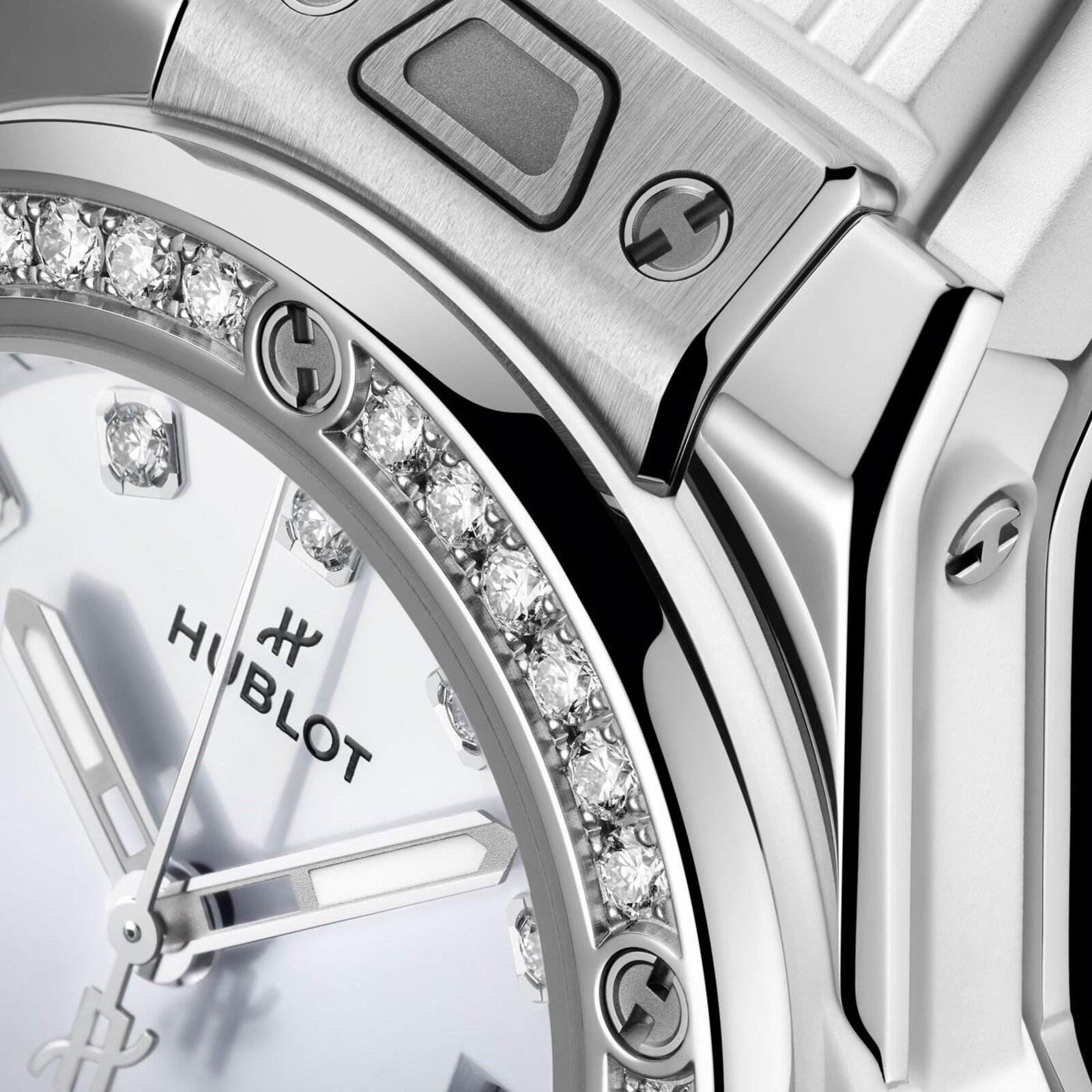 Hublot Big Bang 33mm Stainless Steel Automatic White Dial Diamond Watch - Image 4