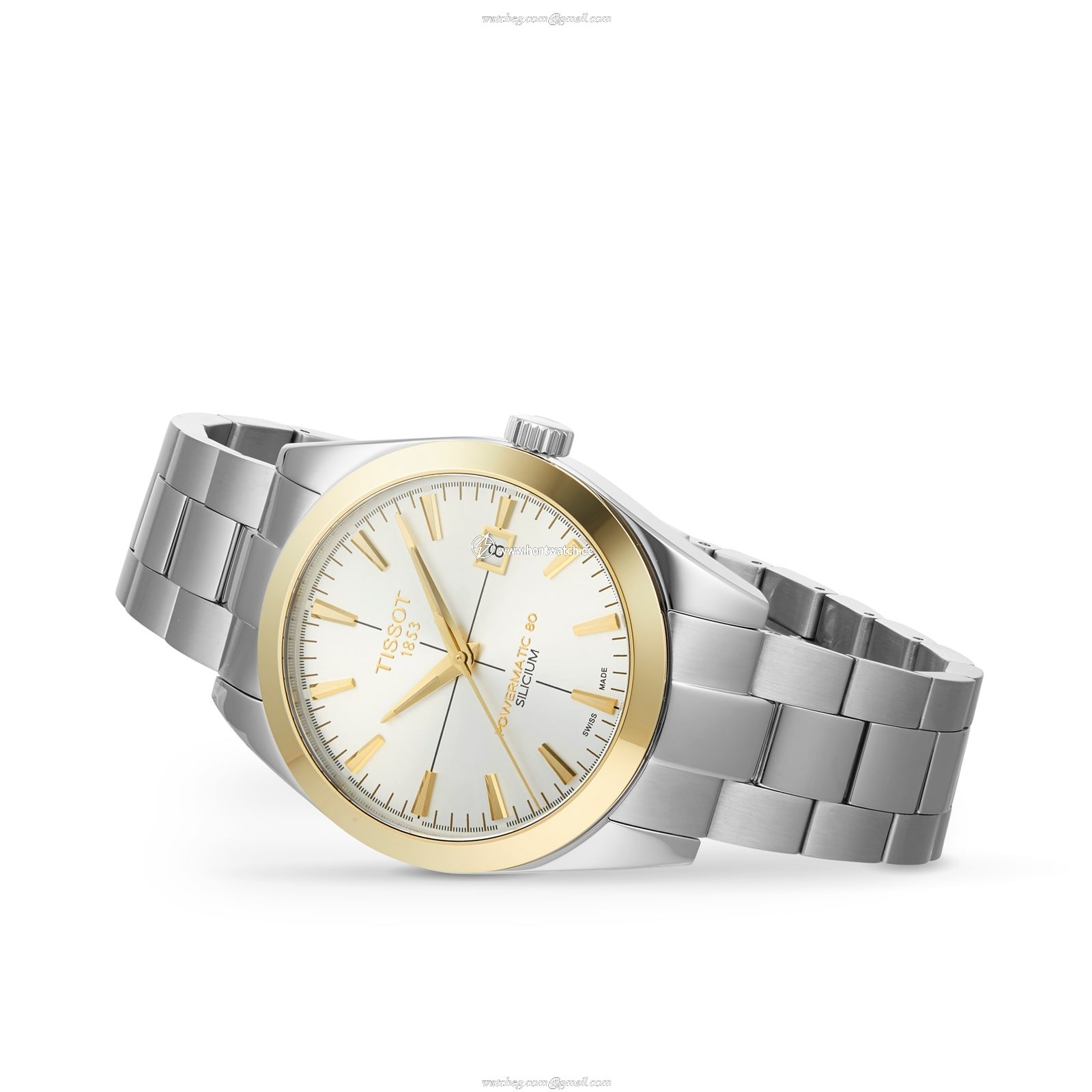 Tissot T-Gold Automatic Watch - 40mm Silver Dial - Stainless Steel & 18K Gold - Image 2