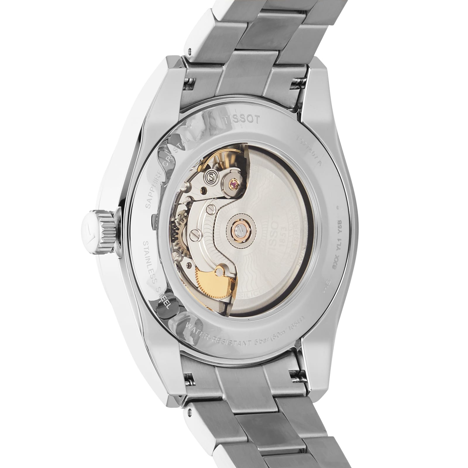 Tissot T-Gold Automatic Watch - 40mm Silver Dial - Stainless Steel & 18K Gold - Image 4
