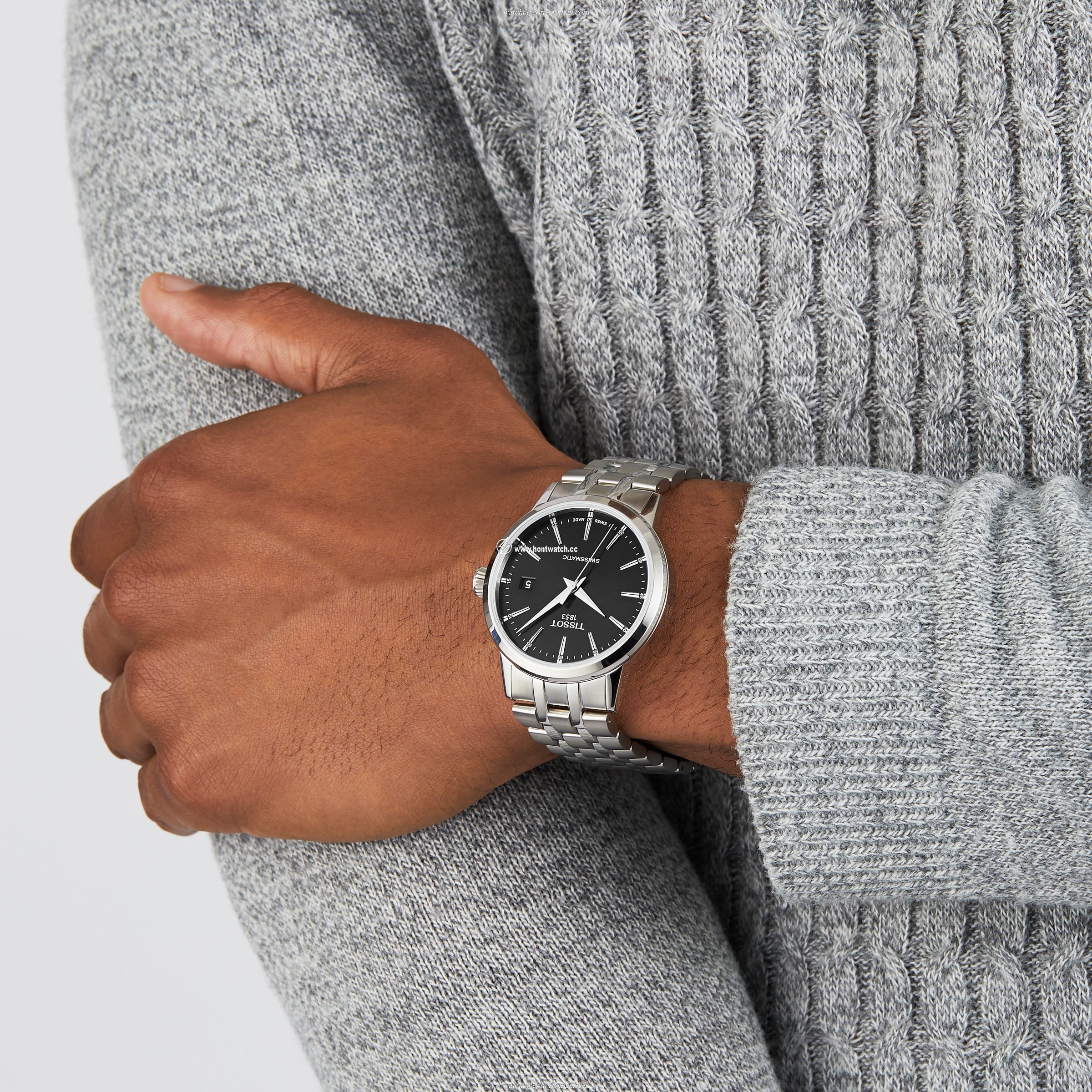Tissot T-Classic Automatic Watch - 42mm Black Dial Stainless Steel - Image 2