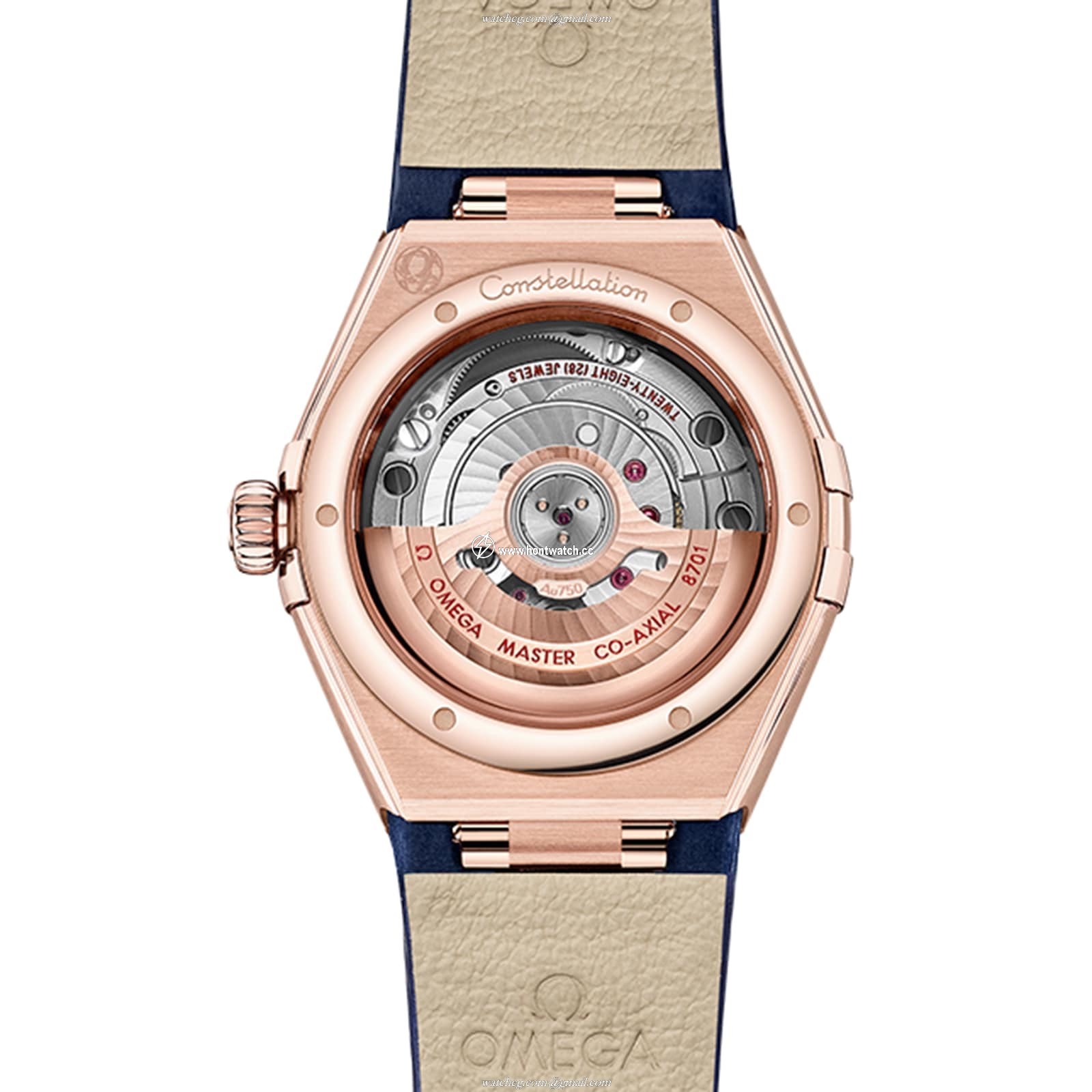 Omega Constellation 29mm 18ct Rose Gold Automatic Blue Dial Replica Watch - Image 2