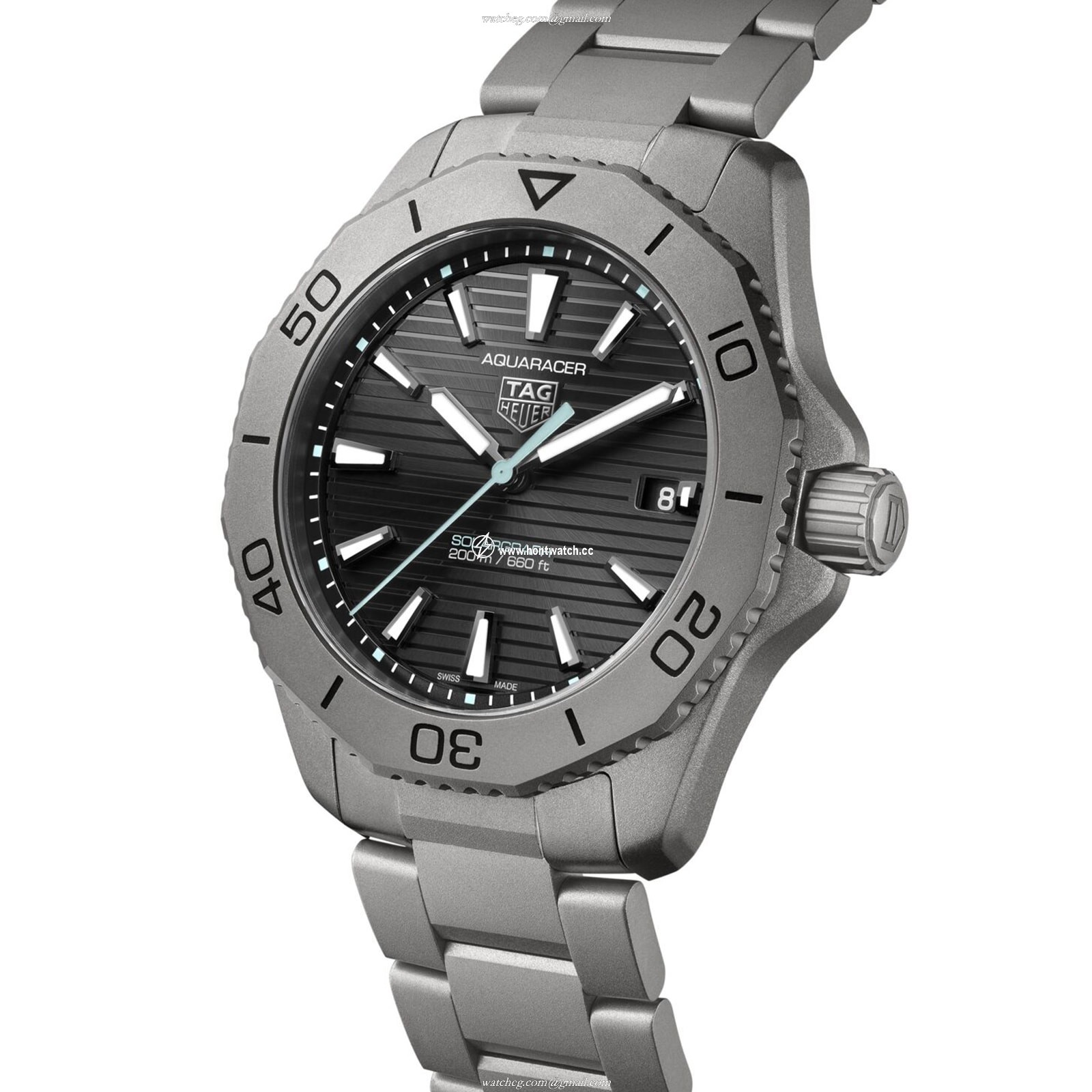 TAG Heuer Aquaracer Solar Powered Titanium Watch - 40mm Black Dial - Image 2