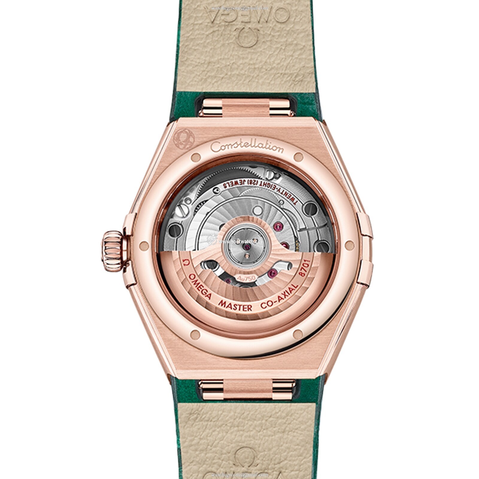 Omega Constellation 29mm 18ct Rose Gold Automatic Green Dial Replica - Image 2