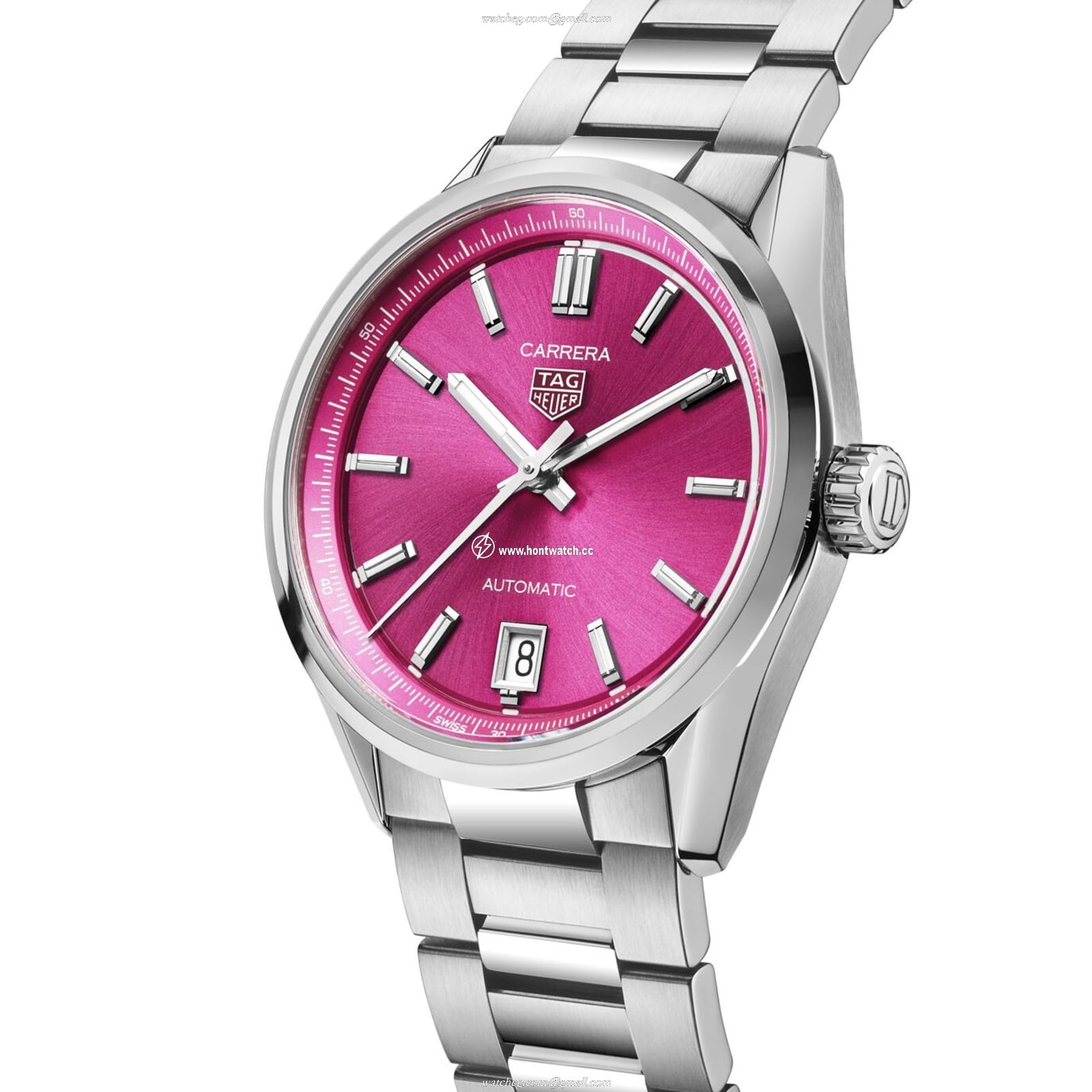 TAG Heuer Carrera Automatic Pink Dial - 36mm Stainless Steel Watch - Image 2