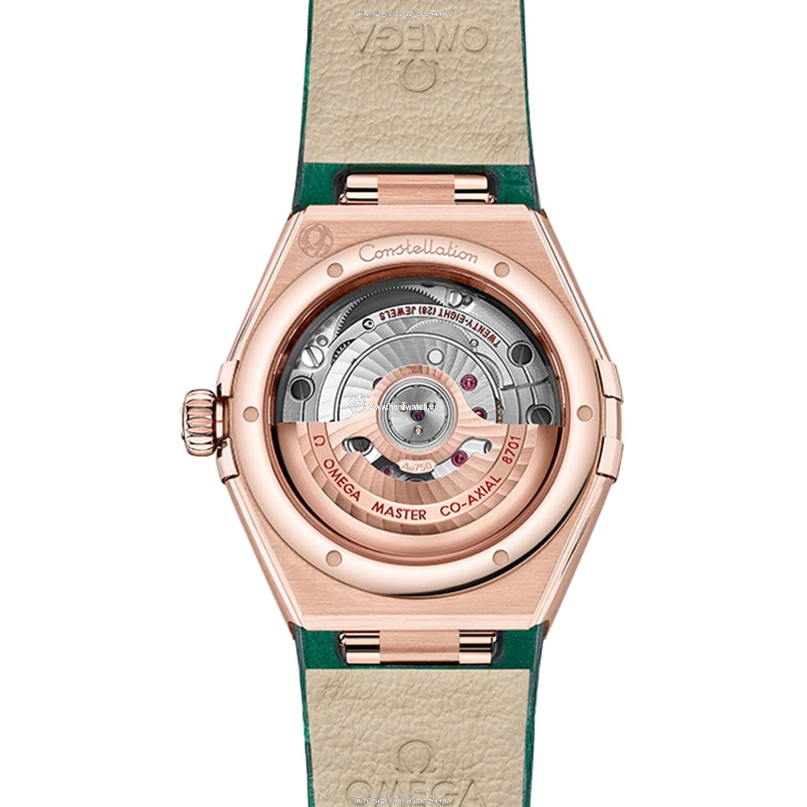 Omega Constellation 29mm 18ct Rose Gold Automatic Green Dial Replica - Image 2
