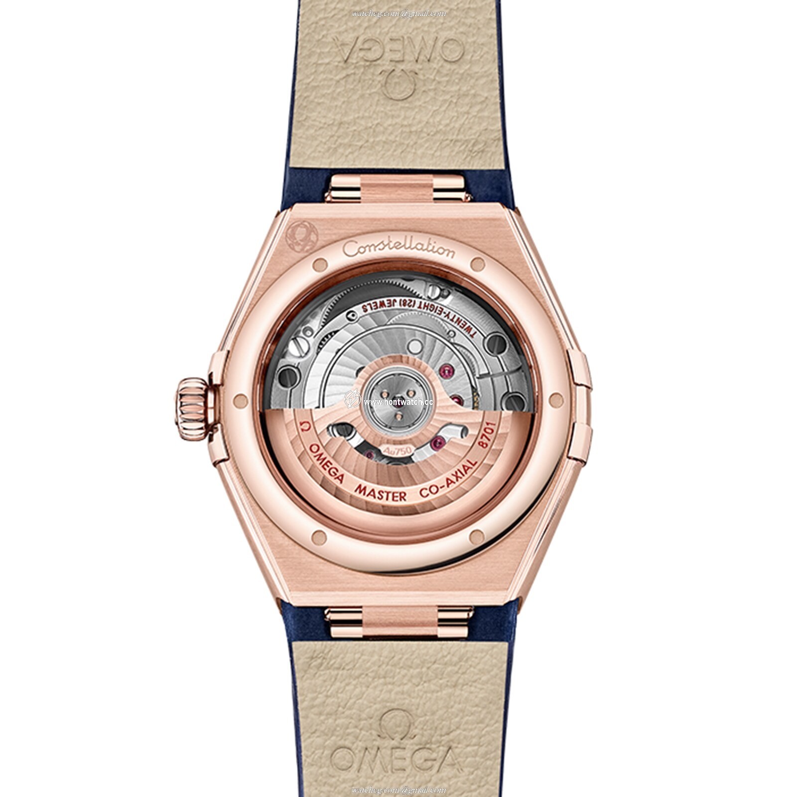 Omega Constellation 29mm 18ct Rose Gold Automatic Blue Dial Replica Watch - Image 2