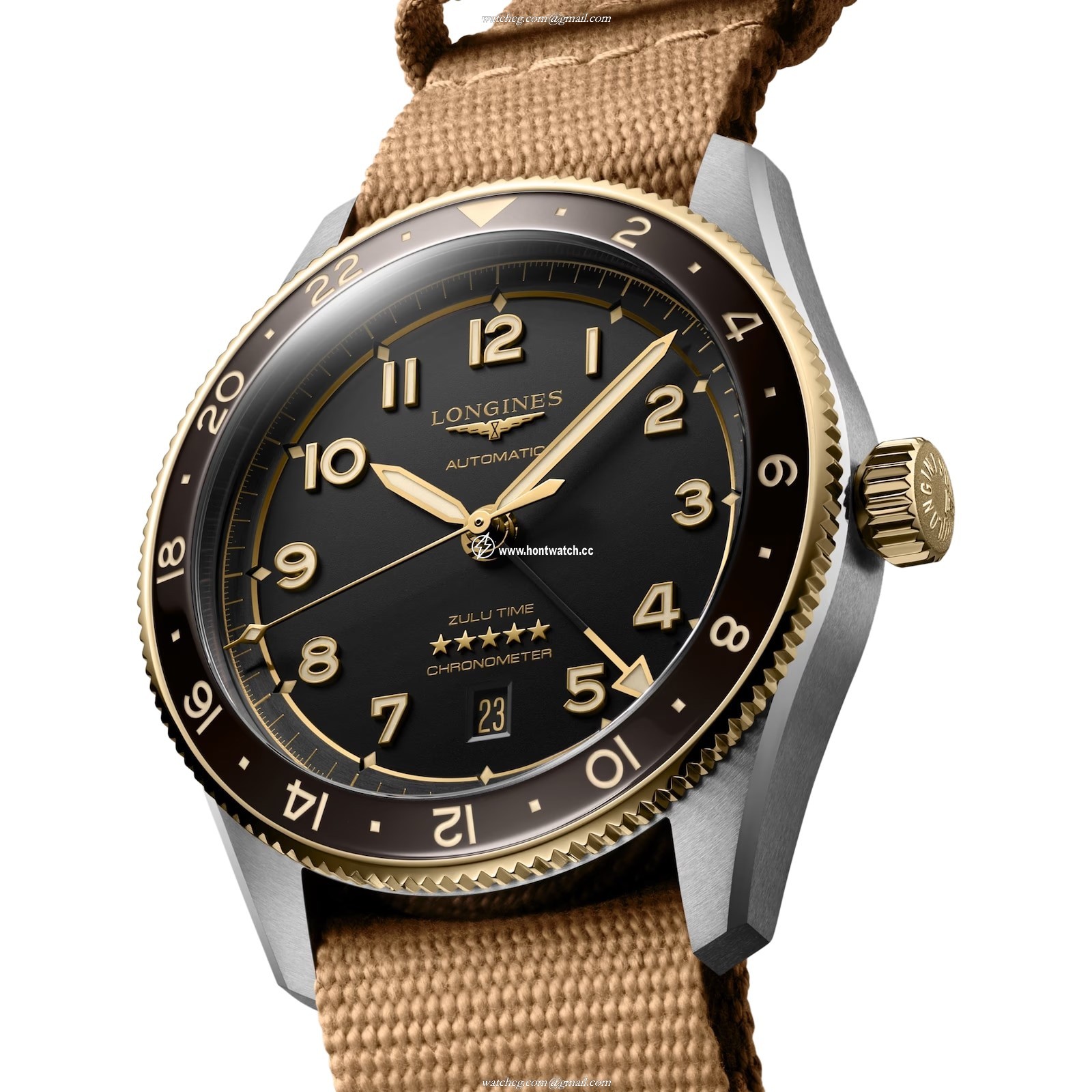 Longines Spirit L38125539 | 42mm Automatic Grey Dial | Yellow Gold Plated - Image 2