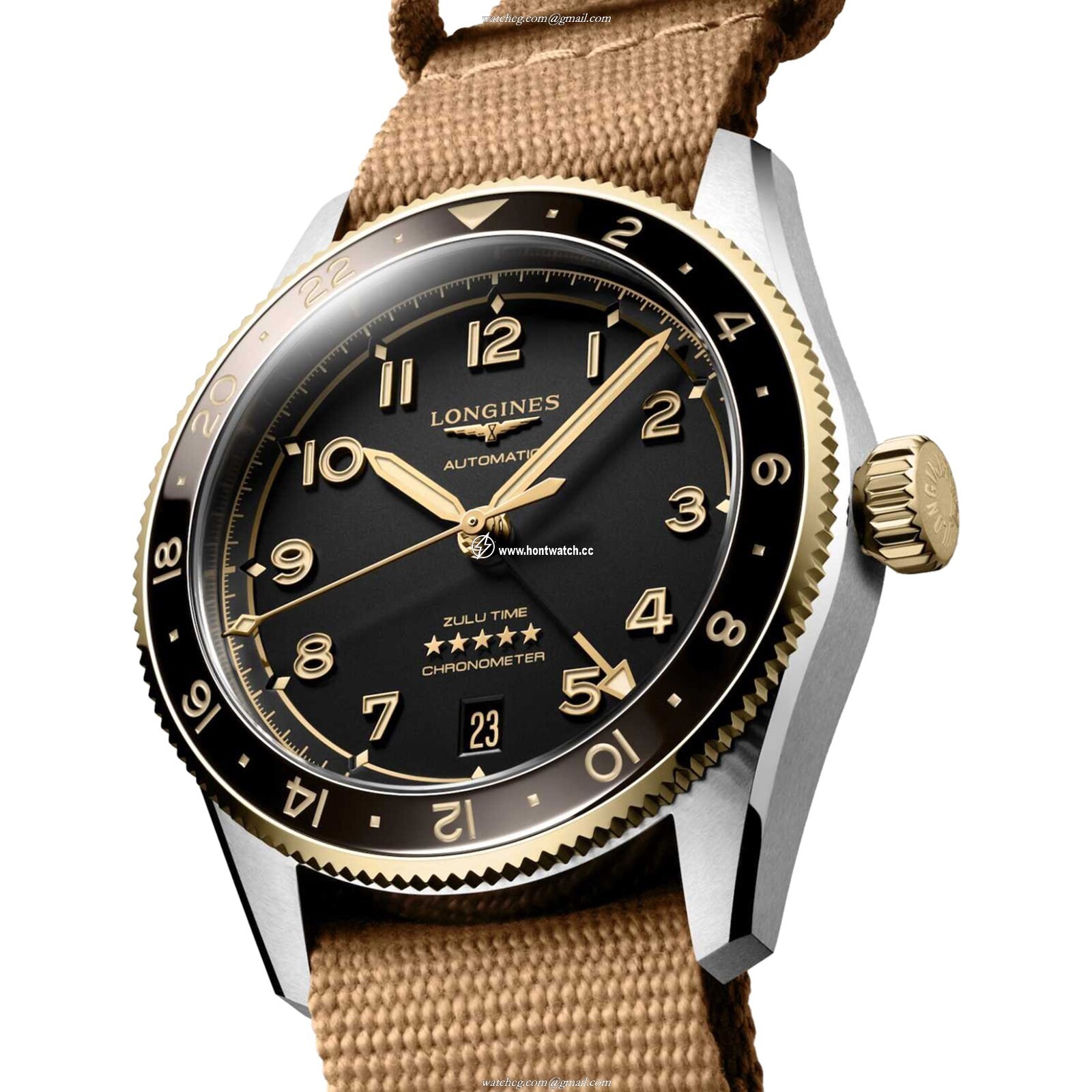 Longines Spirit L38025539 | 39mm Automatic Grey Dial | Yellow Gold Plated - Image 2