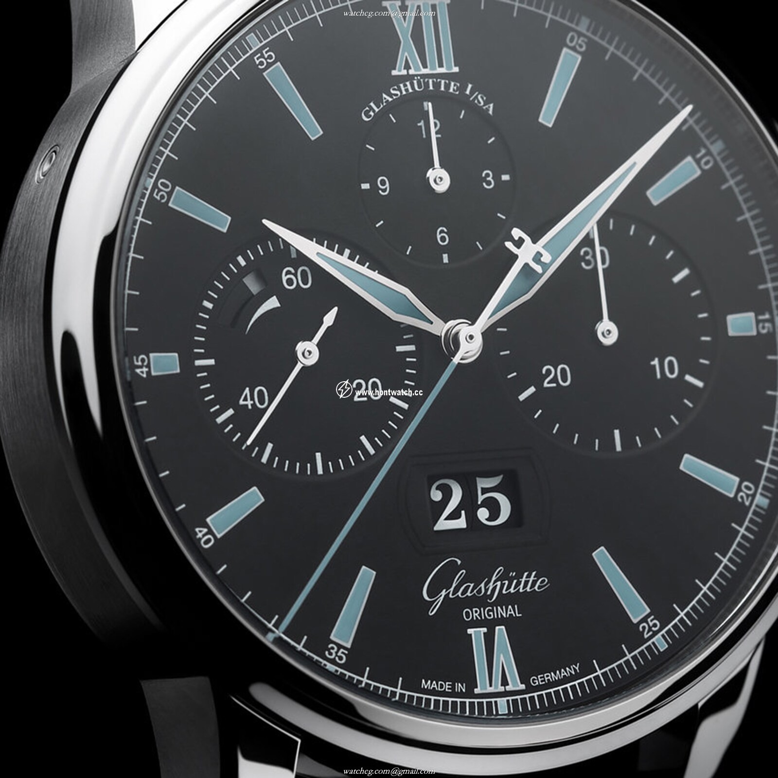 Glashuette Original Senator Automatic - 42mm Stainless Steel Black Dial Watch - Image 2