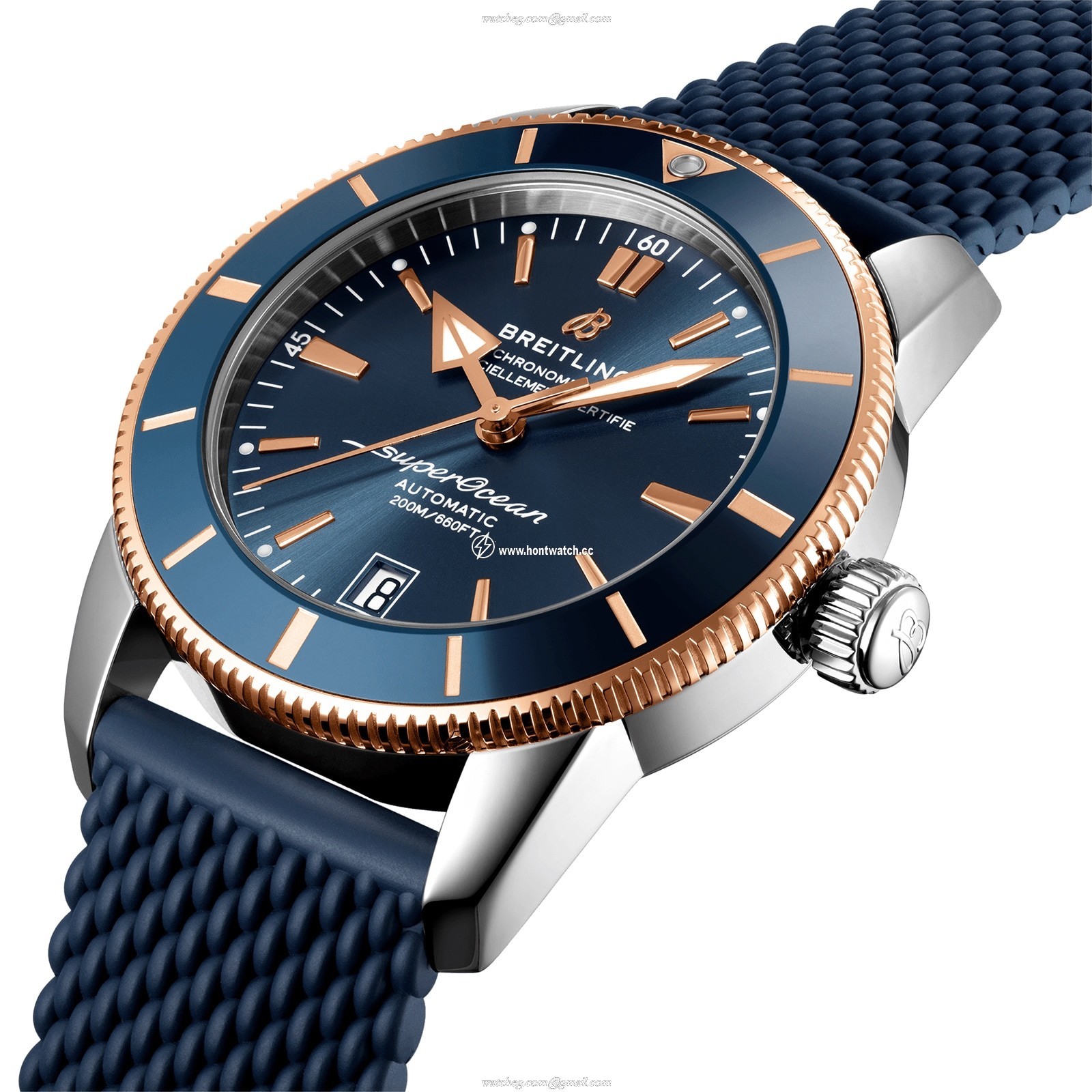 Breitling Superocean Heritage 42mm Blue Dial Automatic Watch - Stainless Steel & Rose Gold - Image 2