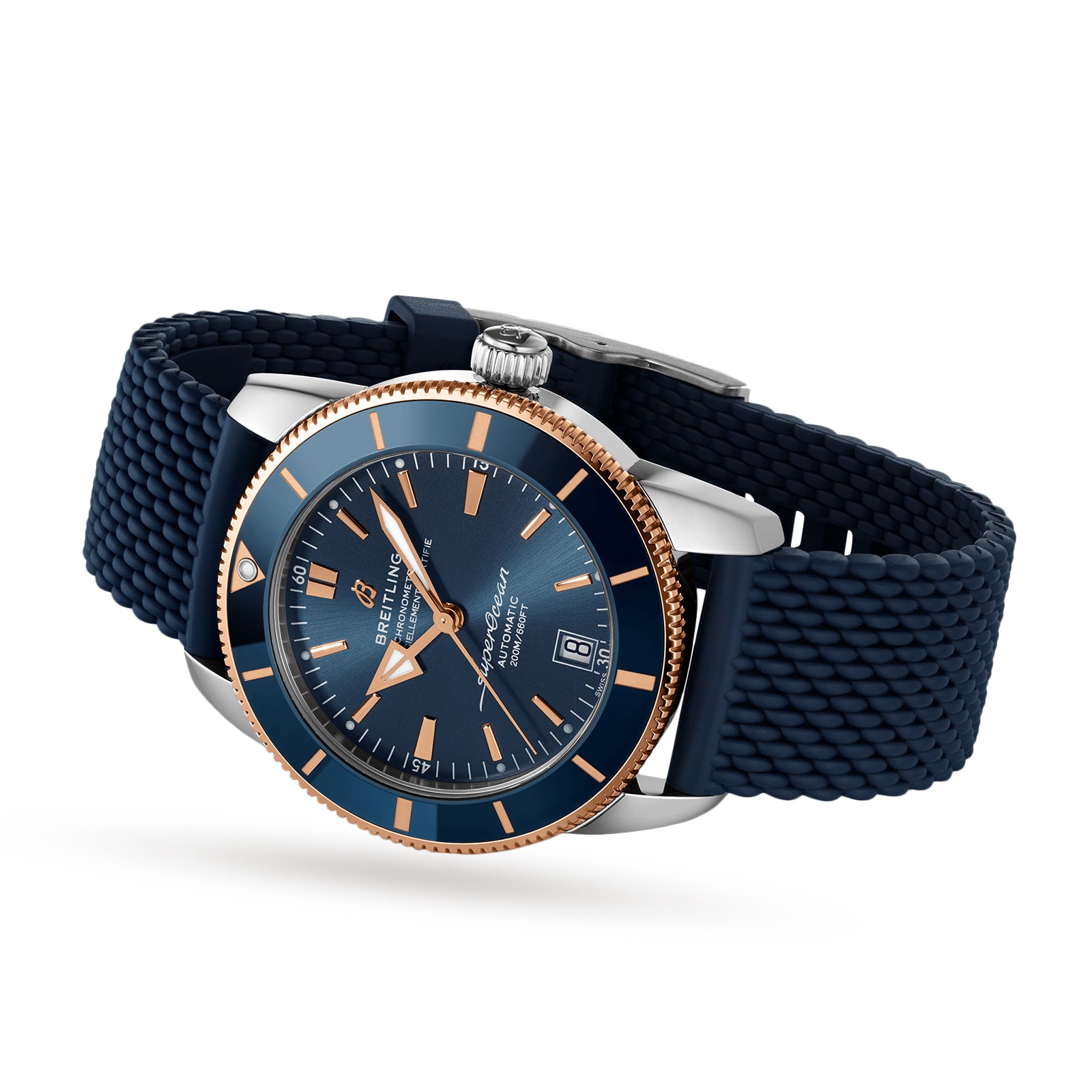 Breitling Superocean Heritage 42mm Blue Dial Automatic Watch - Stainless Steel & Rose Gold - Image 3