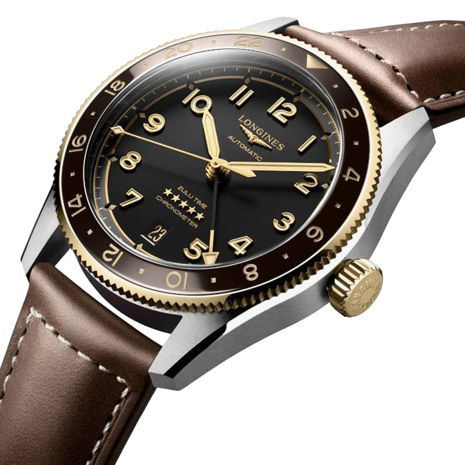 Longines Spirit L38025532 | 39mm Automatic Grey Dial | Yellow Gold Plated - Image 4