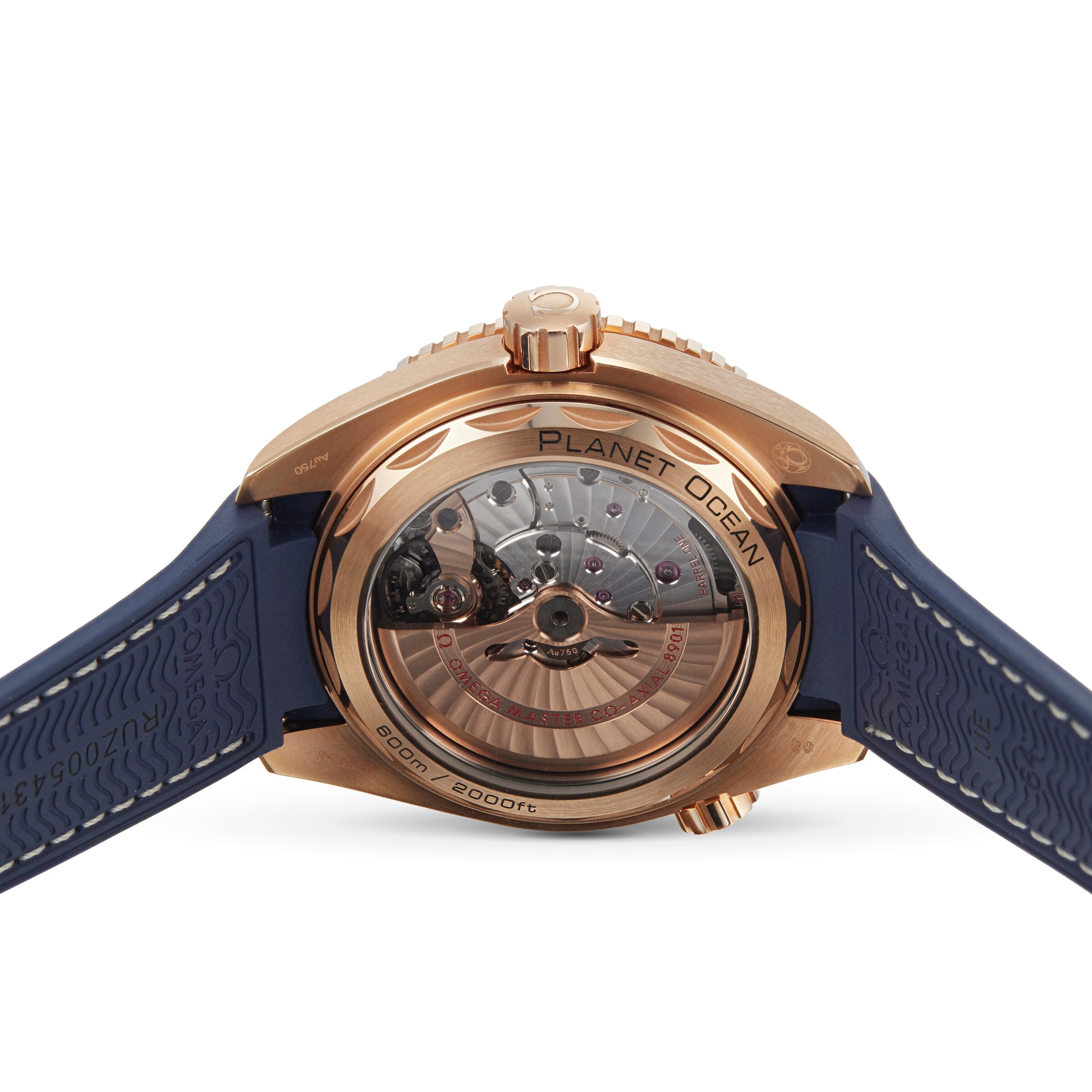 Omega Planet Ocean 43.5mm 18ct Rose Gold Automatic Blue Replica Watch - Image 4