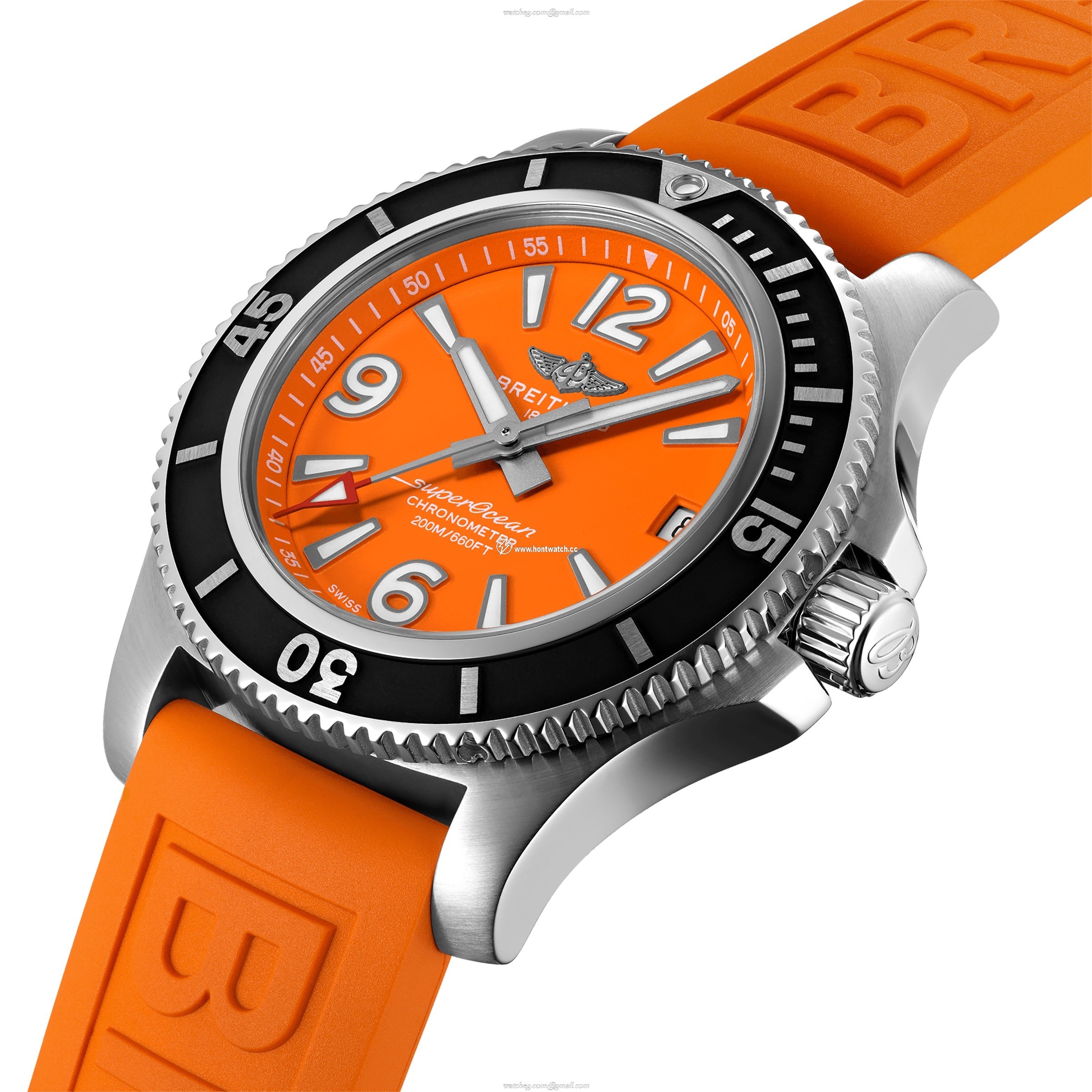 Breitling Superocean Automatic 36mm Orange Dial - Stainless Steel Watch - Image 2