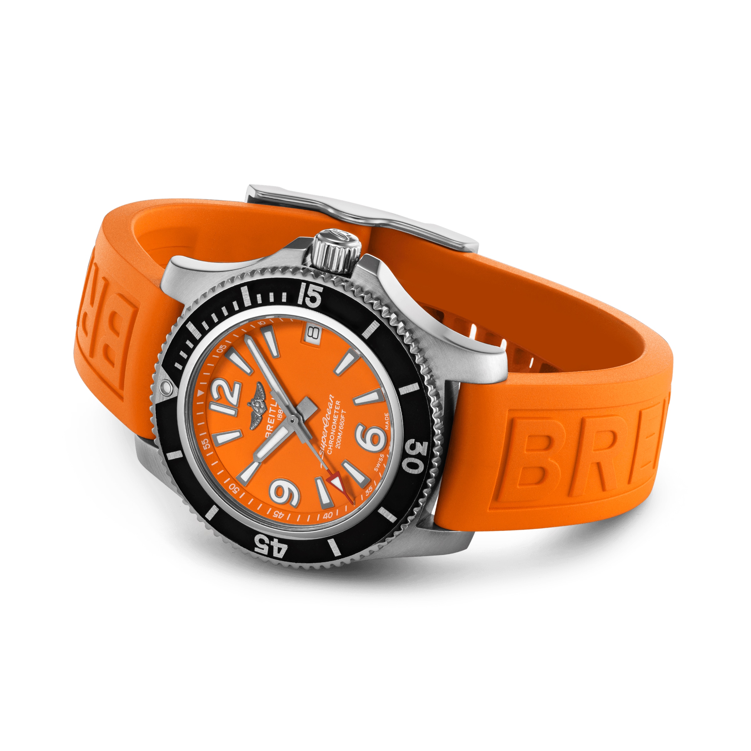 Breitling Superocean Automatic 36mm Orange Dial - Stainless Steel Watch - Image 3