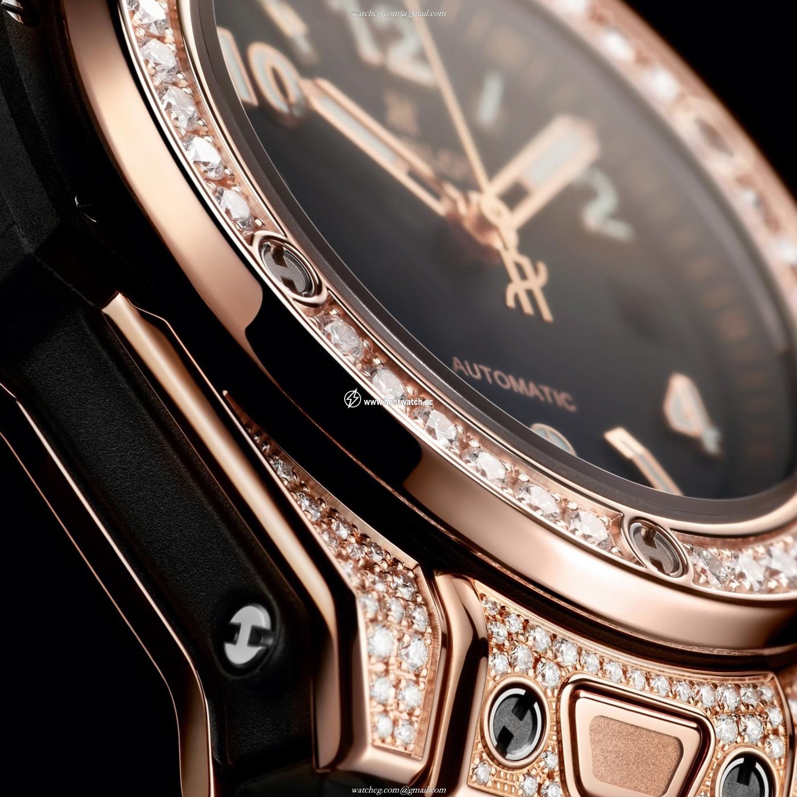 Hublot Big Bang 18ct Rose Gold Automatic Watch - 33mm Black Dial | Replica - Image 2