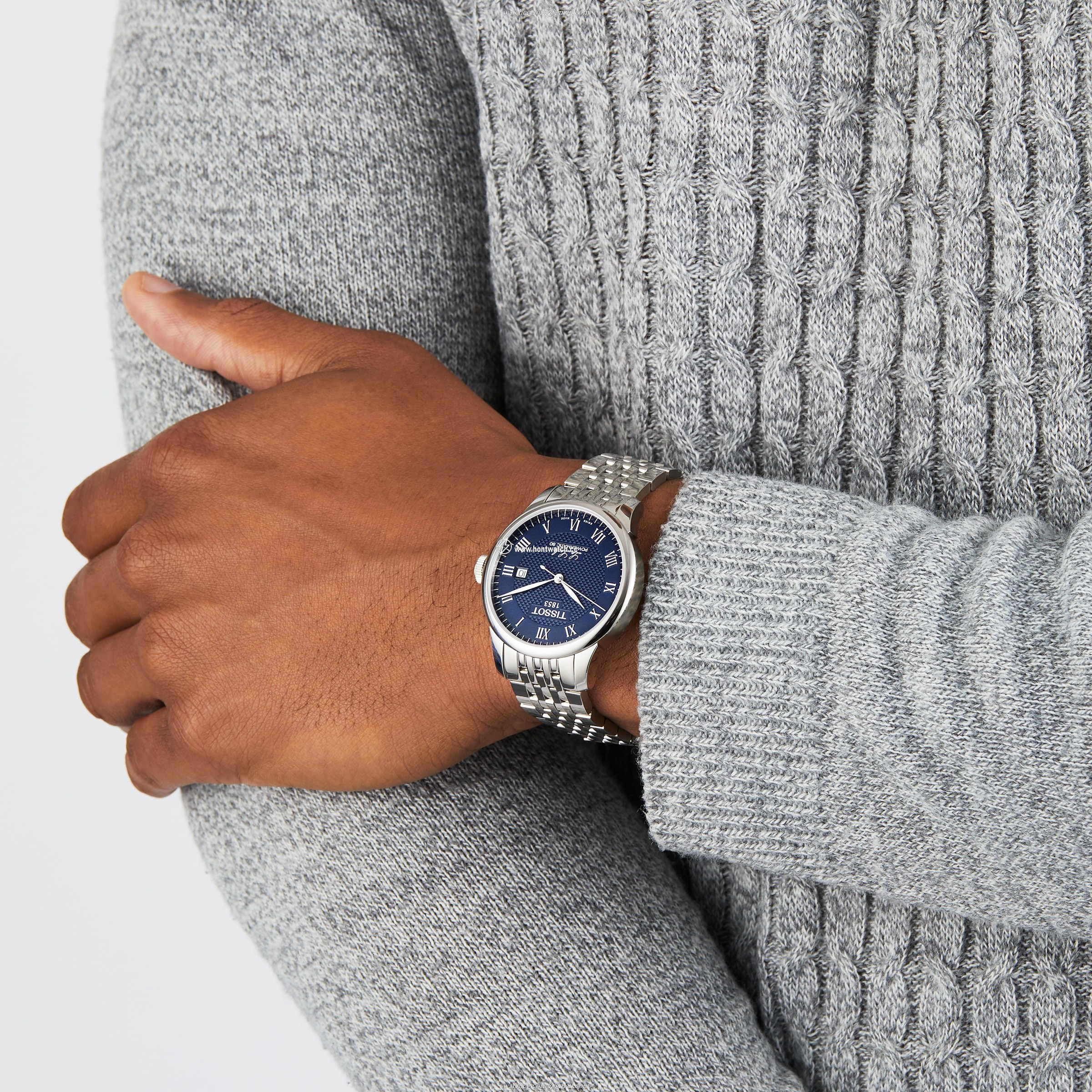 Tissot T-Classic Automatic Blue Watch - 40mm Stainless Steel - Roman Numerals - Image 2