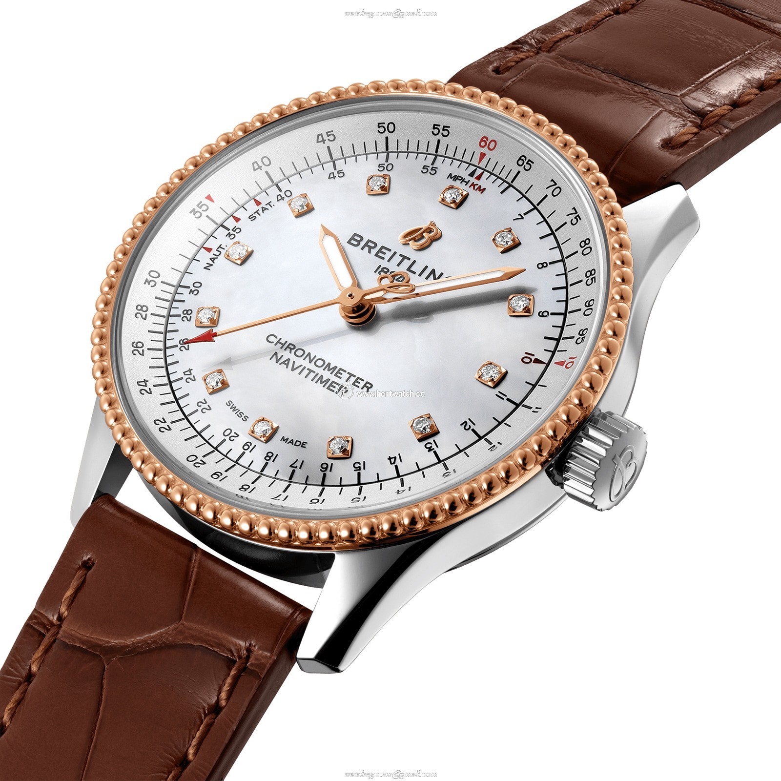Breitling Navitimer Automatic - 35mm Stainless Steel & Mother of Pearl Dial - Image 2