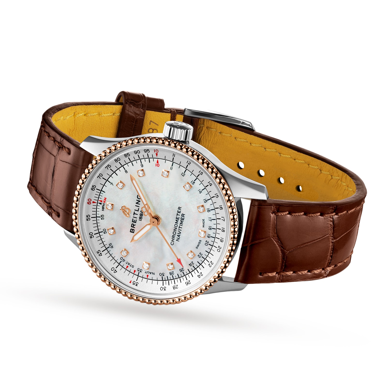 Breitling Navitimer Automatic - 35mm Stainless Steel & Mother of Pearl Dial - Image 3