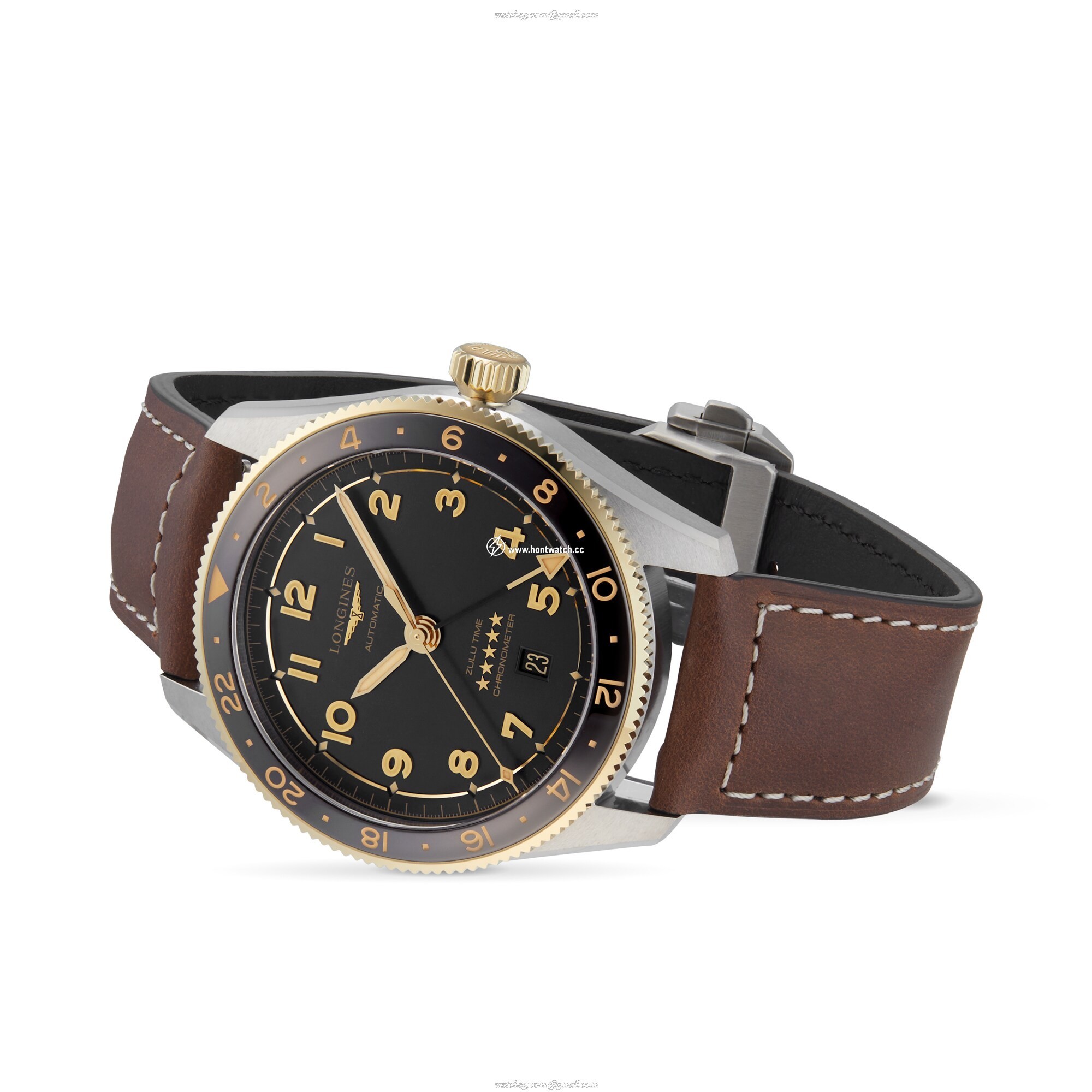 Longines Spirit L38125532 Automatic Grey Dial - 42mm Yellow Gold Plated - Image 2