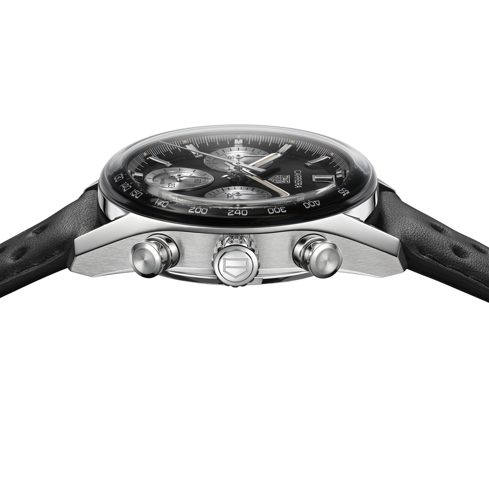 TAG Heuer Carrera Automatic Black Dial - 39mm Stainless Steel Leather Strap - Image 3