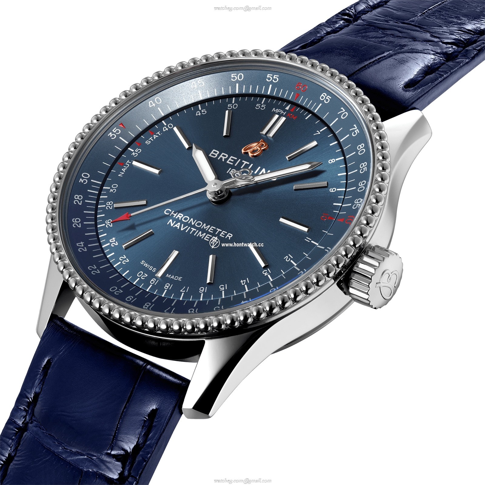 Breitling Navitimer 35mm Blue Dial Automatic Watch - Stainless Steel - Image 2