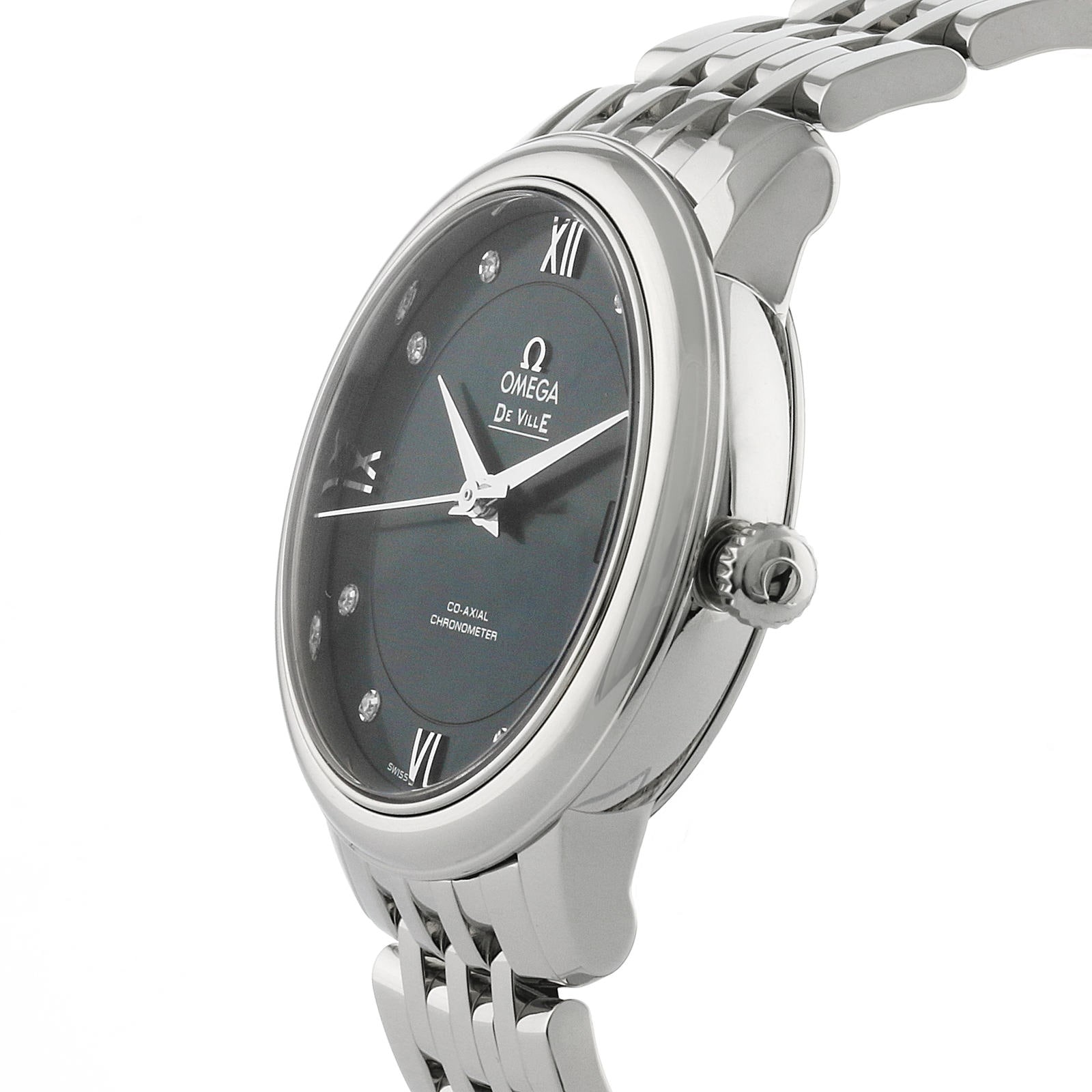 Omega De Ville Prestige | 32.7mm Stainless Steel | Automatic Blue Dial | Diamond Markers - Image 3
