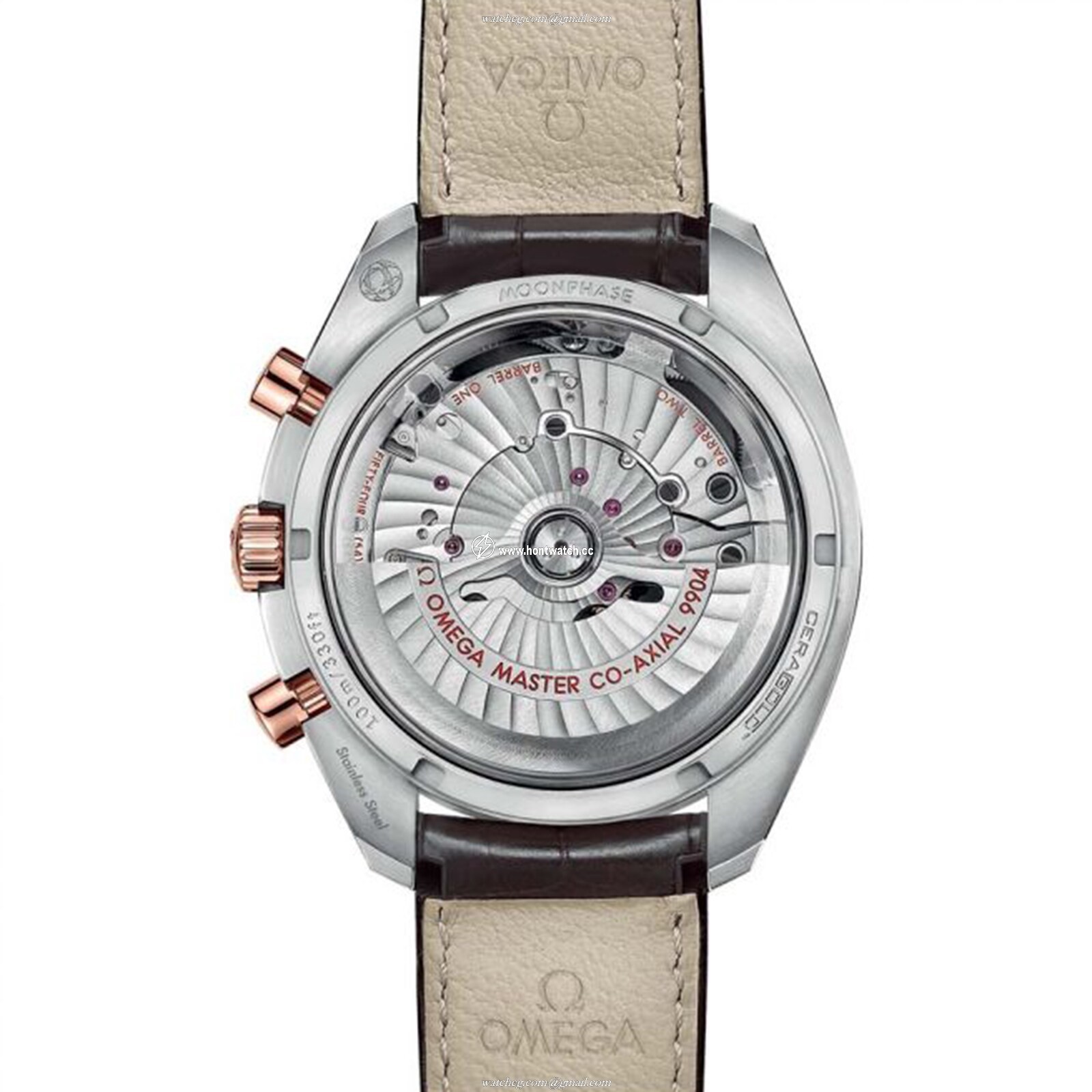 Omega Speedmaster Moonphase | 44.25mm Steel & Rose Gold | Automatic Brown Leather - Image 2