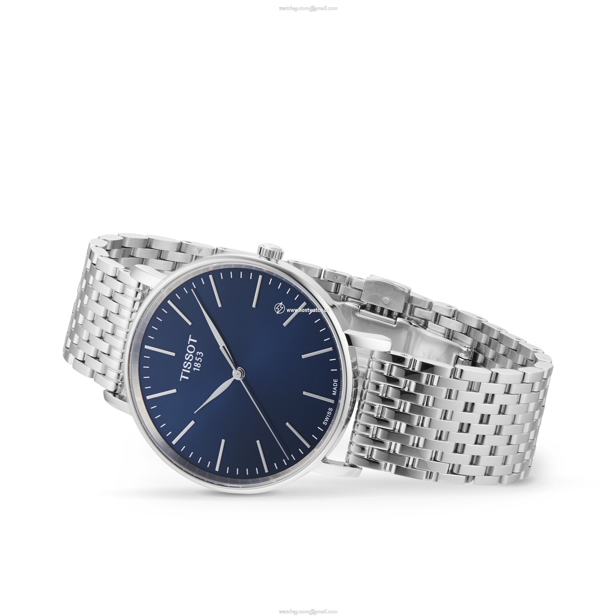Tissot T-Classic Blue Dial Quartz Watch - 40mm Stainless Steel - Image 2